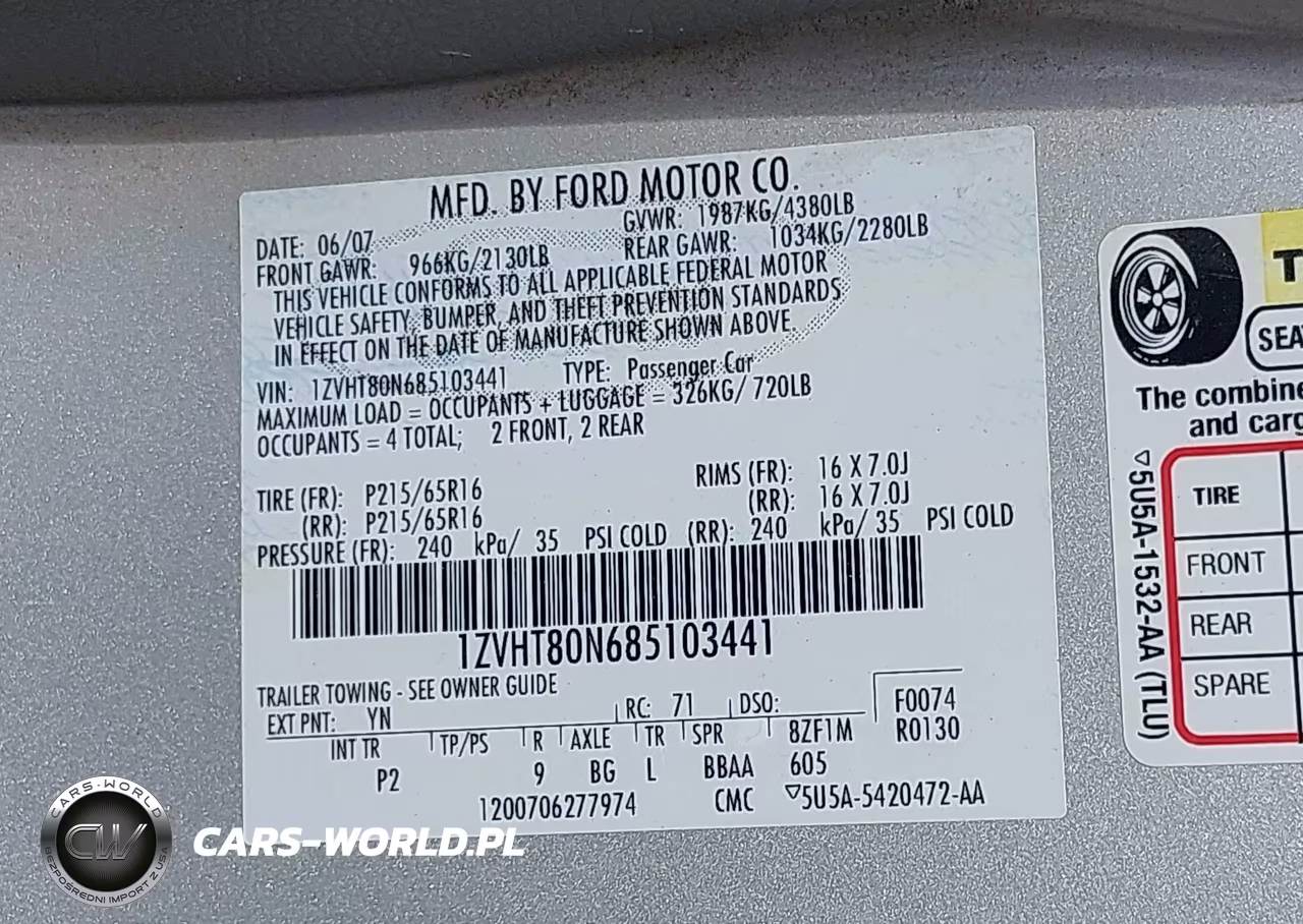 2008 Ford Mustang V6 Deluxe-V6 Premium VIN:1ZVHT80N685103441 - 9