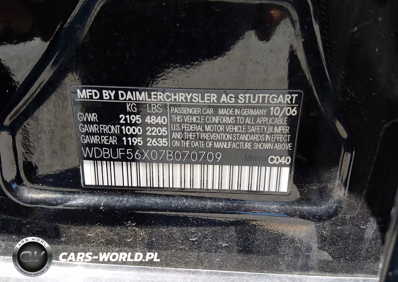 2007 Mercedes-Benz E 350 VIN:WDBUF56X07B070709 - 9