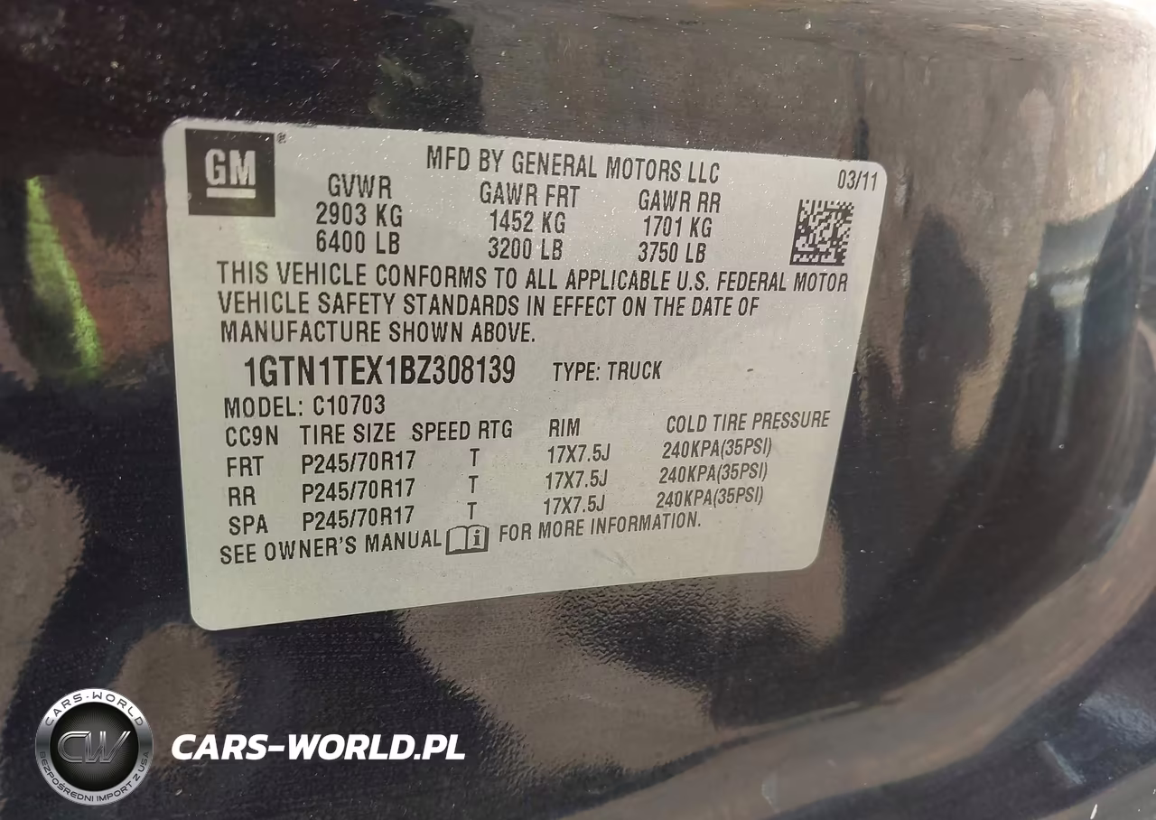 2011 GMC Sierra 1500 Work Truck VIN:1GTN1TEX1BZ308139 - 9