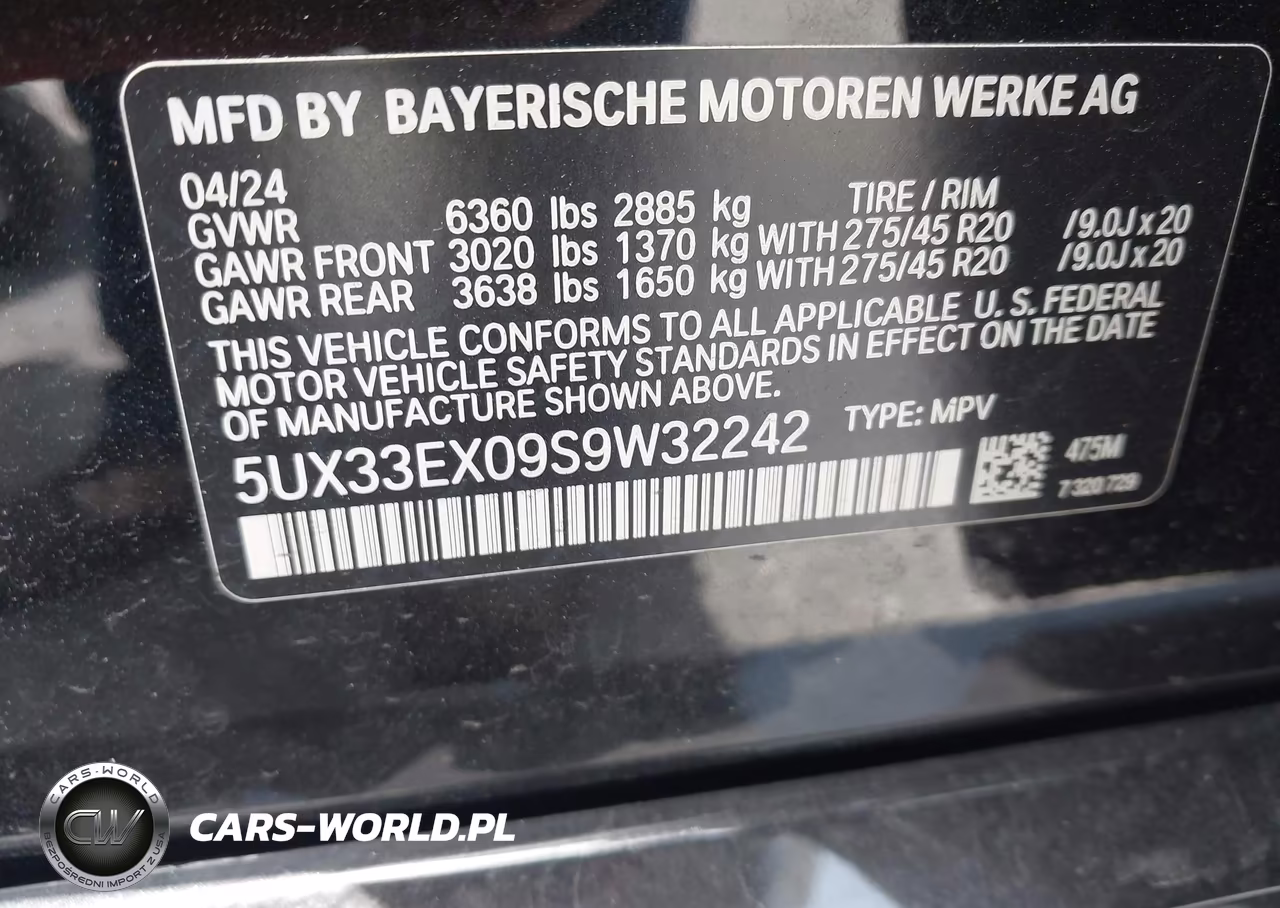 2025 BMW X6 xDrive40I VIN:5UX33EX09S9W32242 - 9