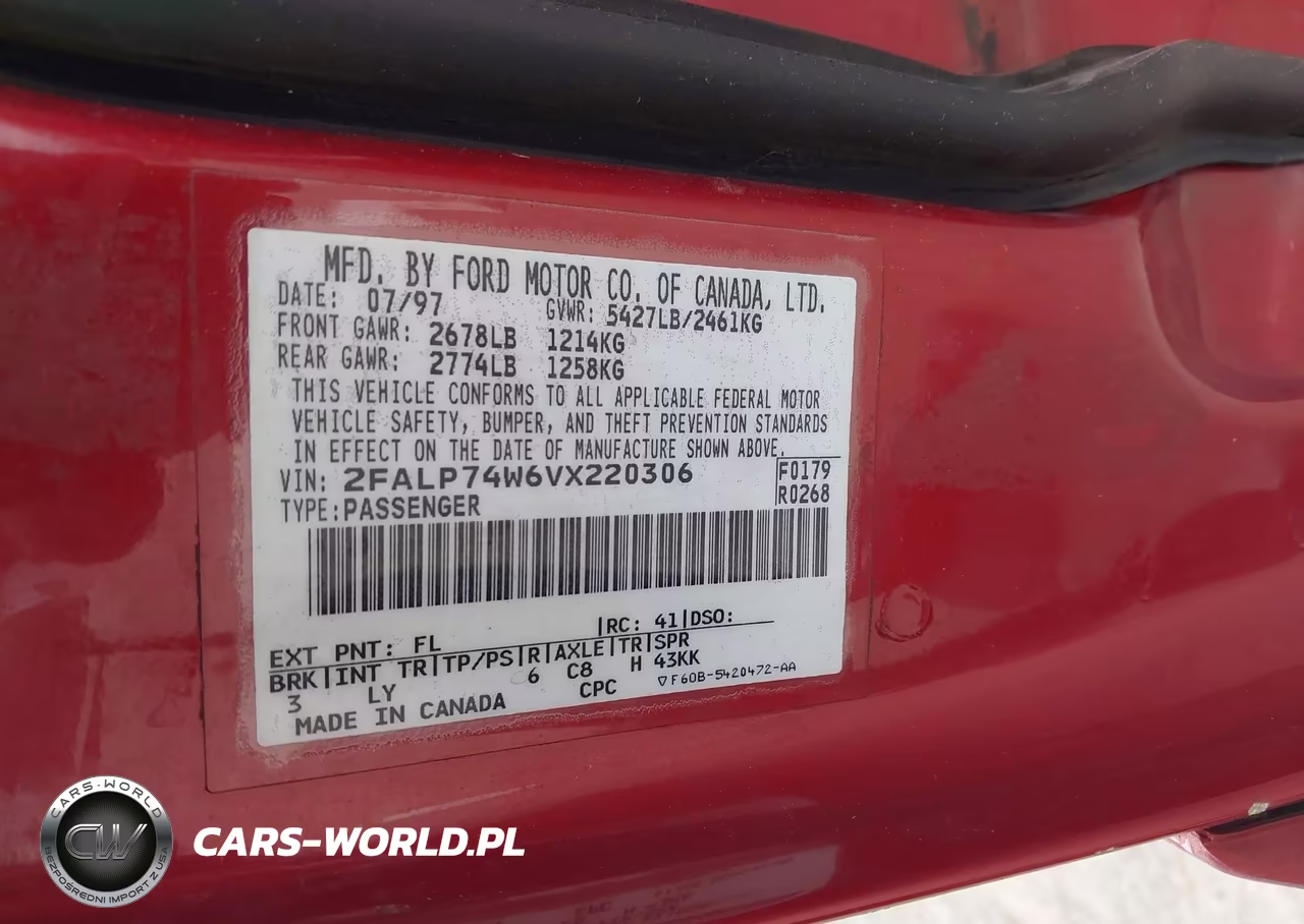 1997 Ford Crown Victoria Lx VIN:2FALP74W6VX220306 - 9