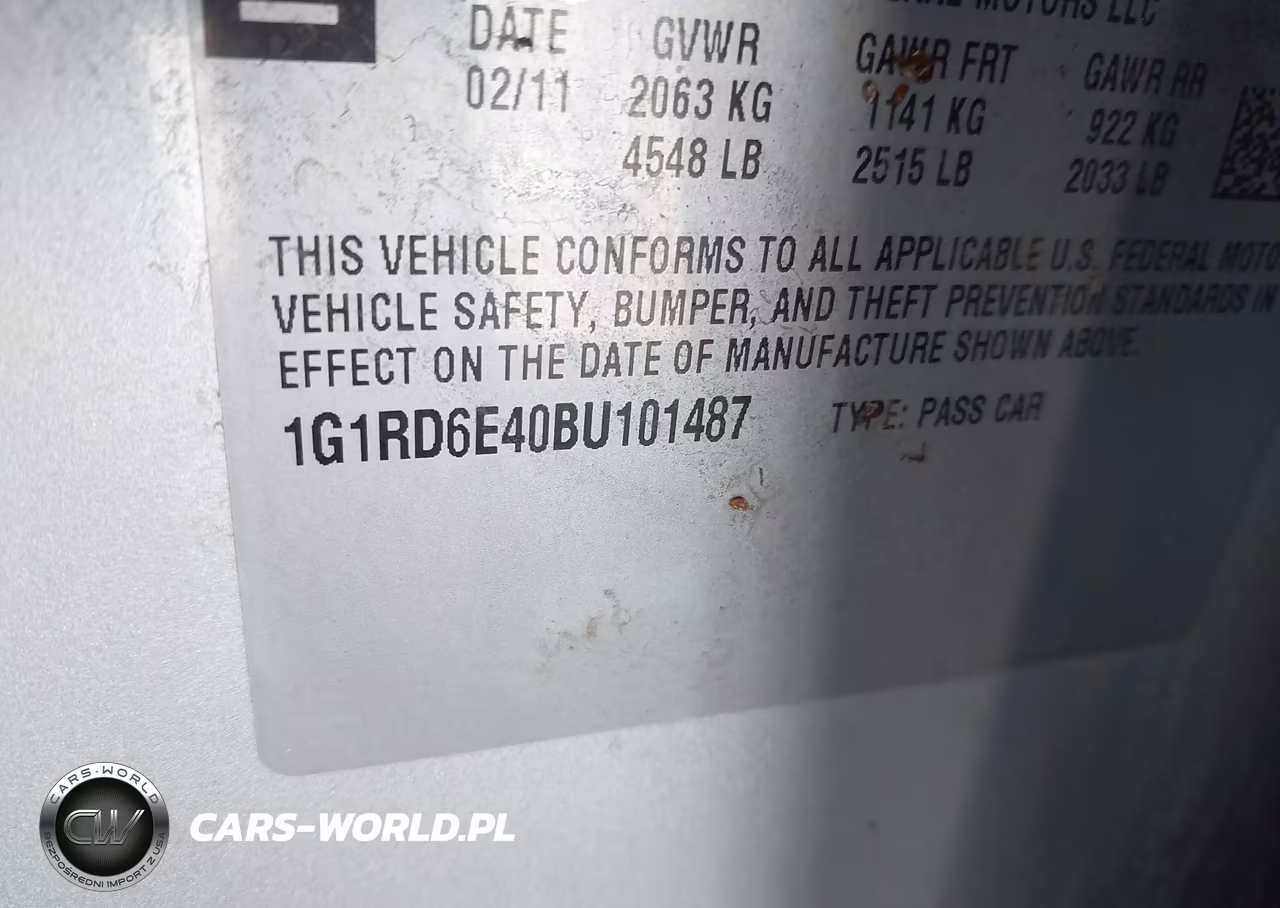 2011 Chevrolet Volt VIN:1G1RD6E40BU101487 - 9