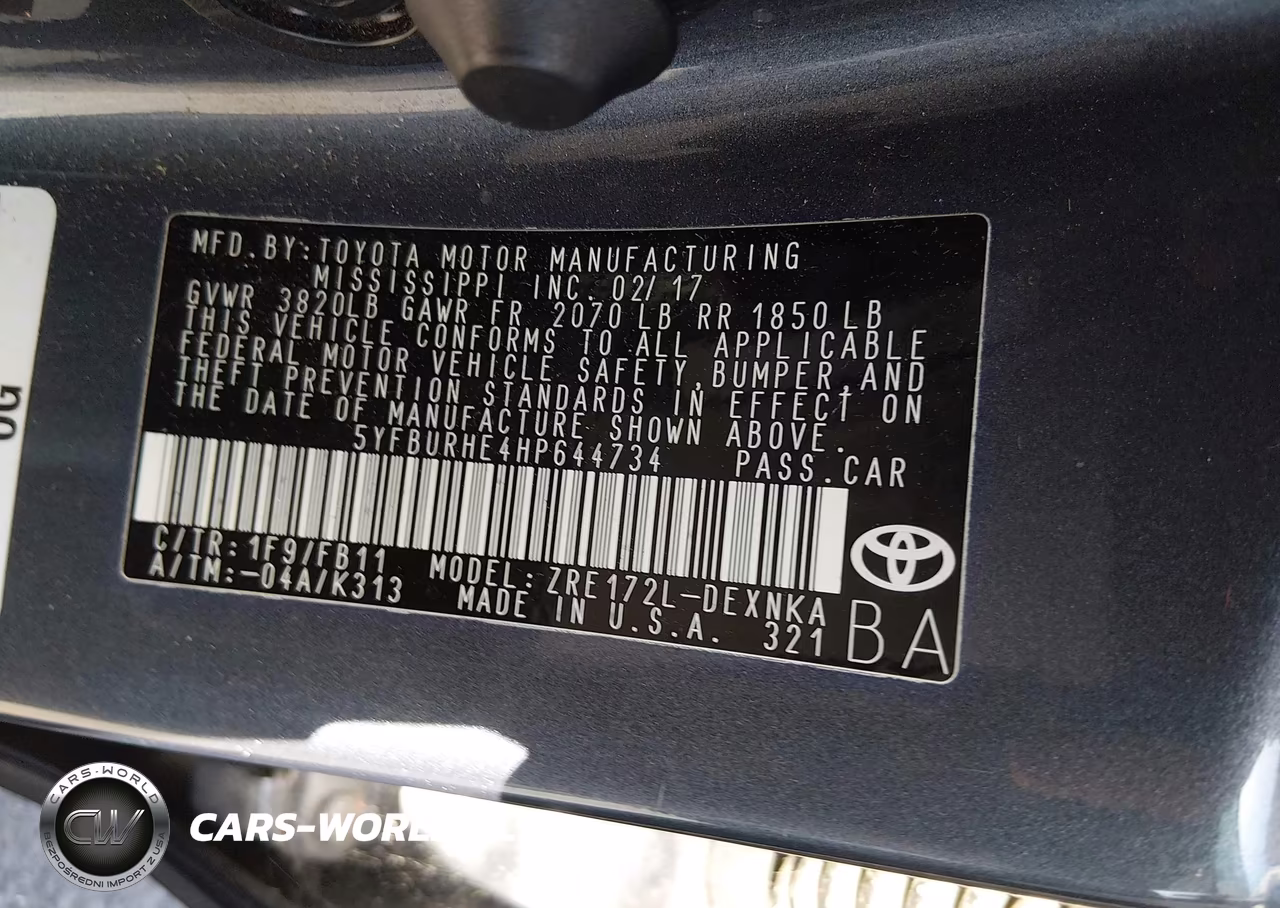 2017 Toyota Corolla Le VIN:5YFBURHE4HP644734 - 9