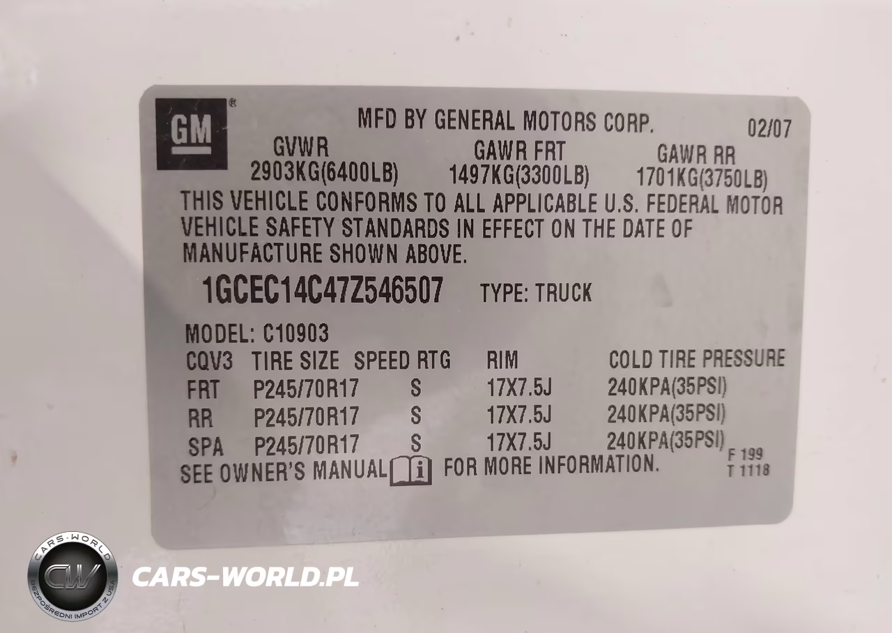 2007 Chevrolet Silverado 1500 Work Truck VIN:1GCEC14C47Z546507 - 9