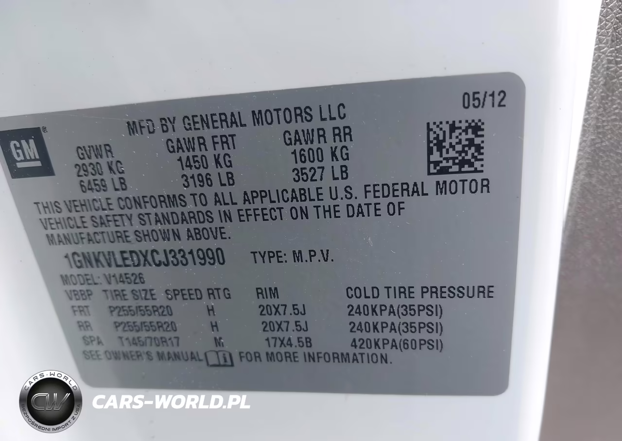 2012 Chevrolet Traverse Ltz VIN:1GNKVLEDXCJ331990 - 9