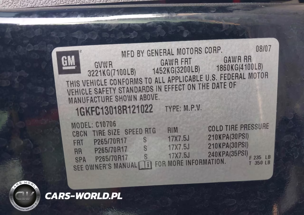 2008 GMC Yukon Slt VIN:1GKFC13018R121022 - 9