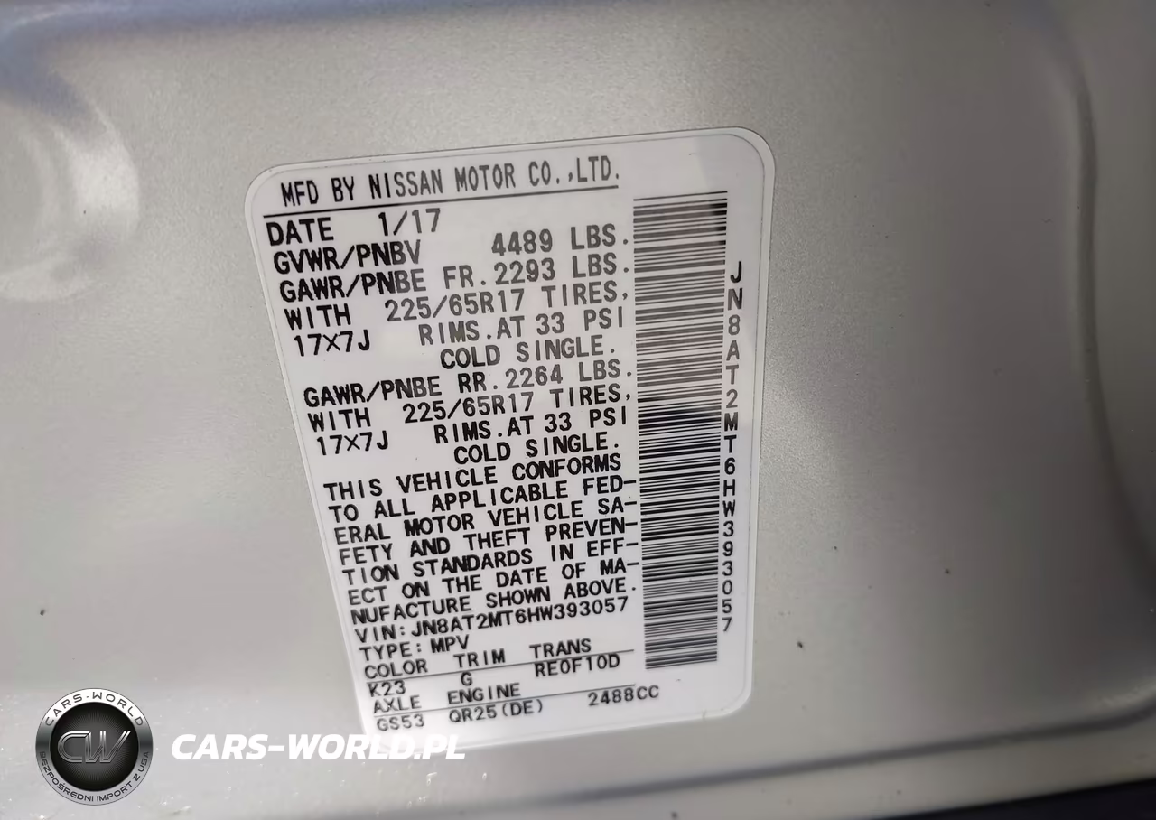 2017 Nissan Rogue Sv VIN:JN8AT2MT6HW393057 - 9