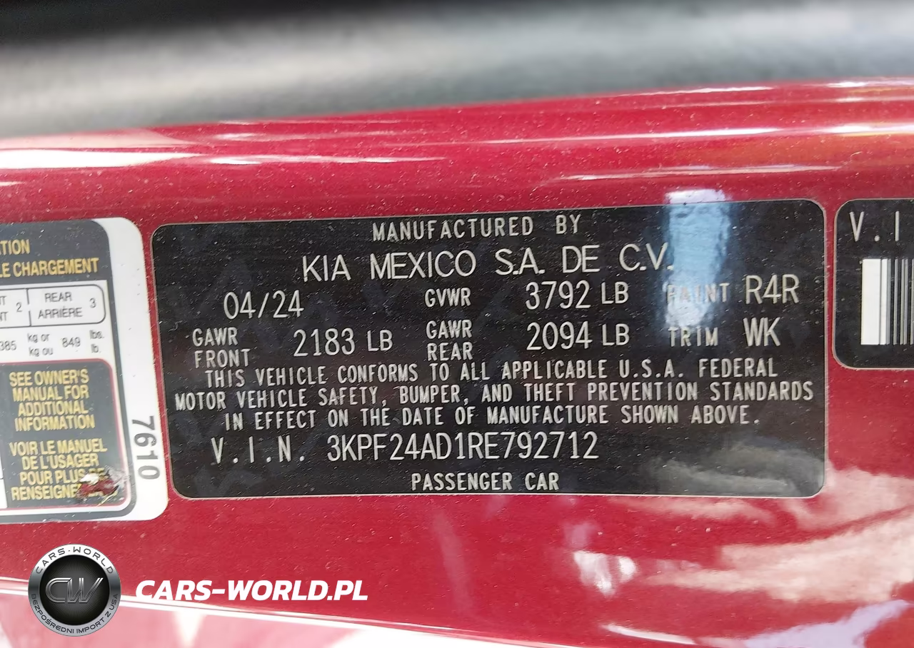 2024 Kia Forte Lxs VIN:3KPF24AD1RE792712 - 9