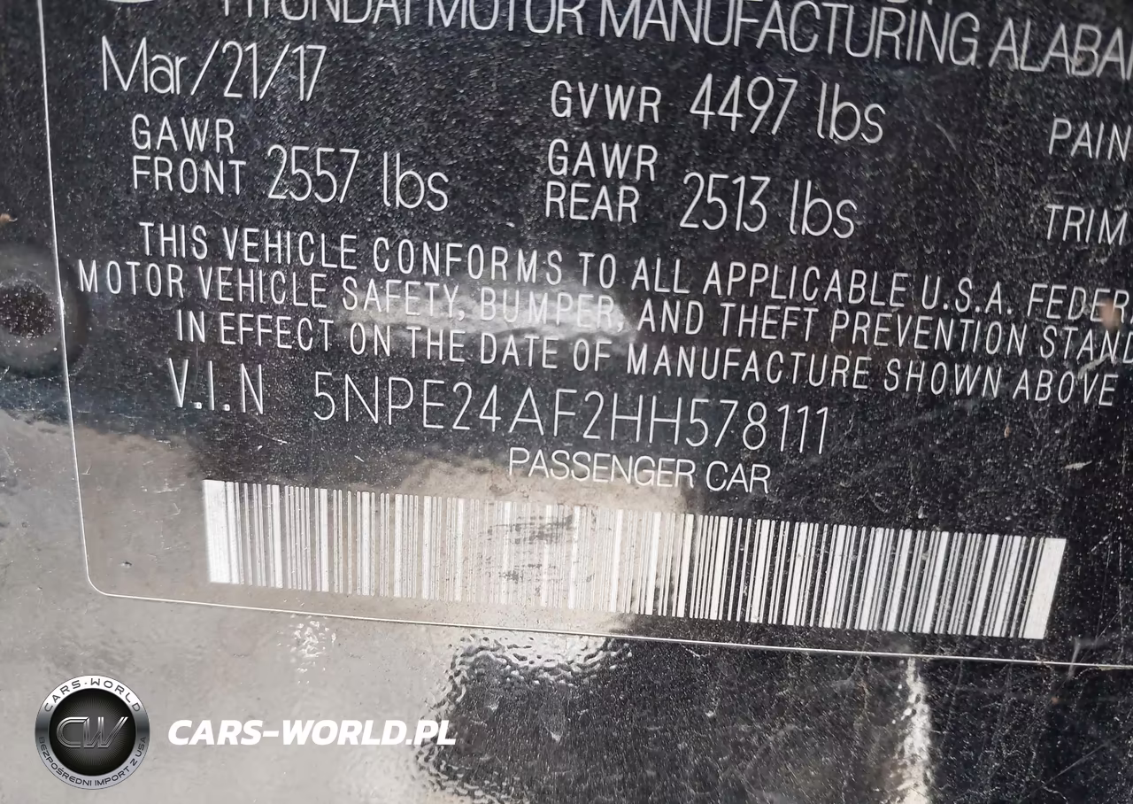 2017 Hyundai Sonata VIN:5NPE24AF2HH578111 - 9