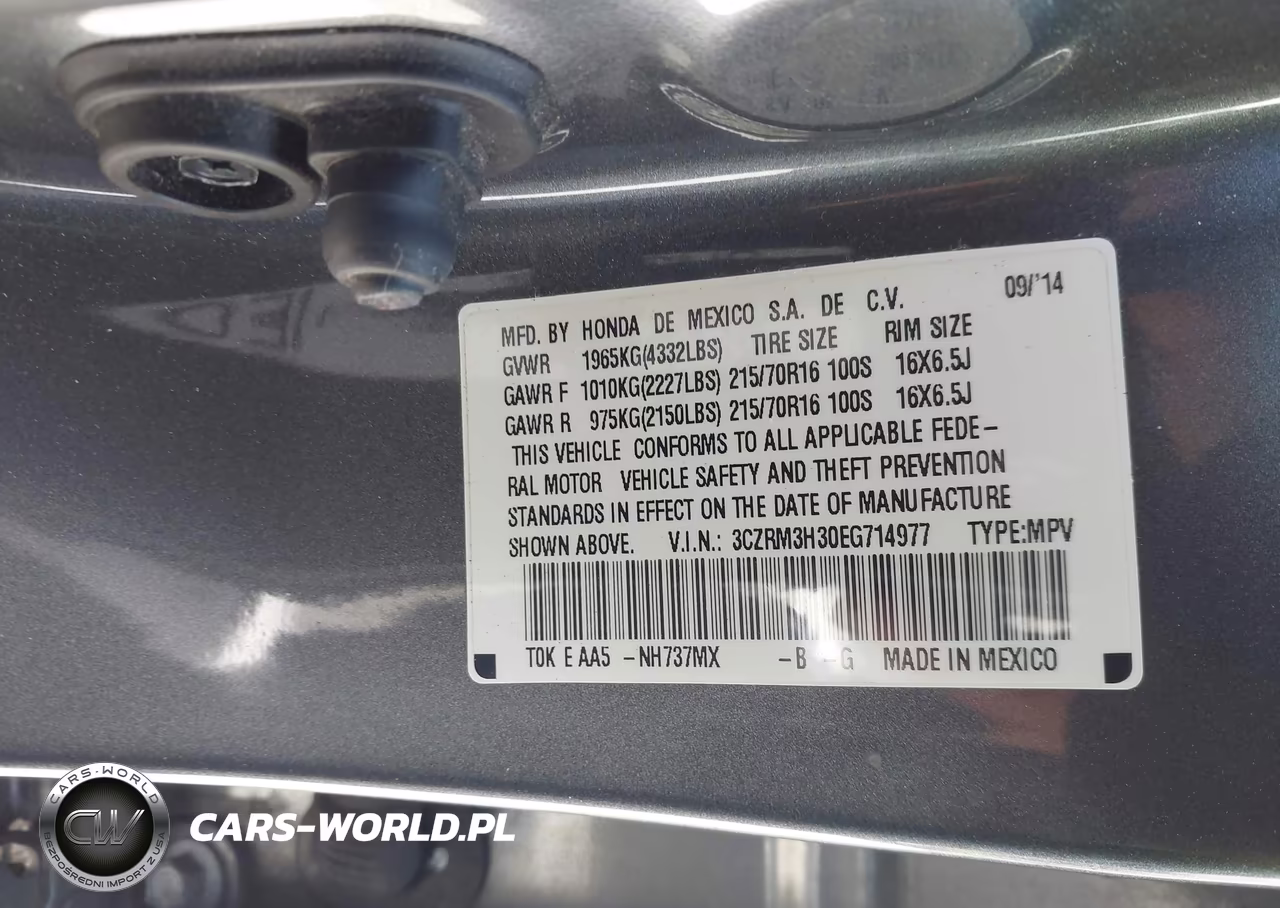 2014 Honda Cr-V Lx VIN:3CZRM3H30EG714977 - 9