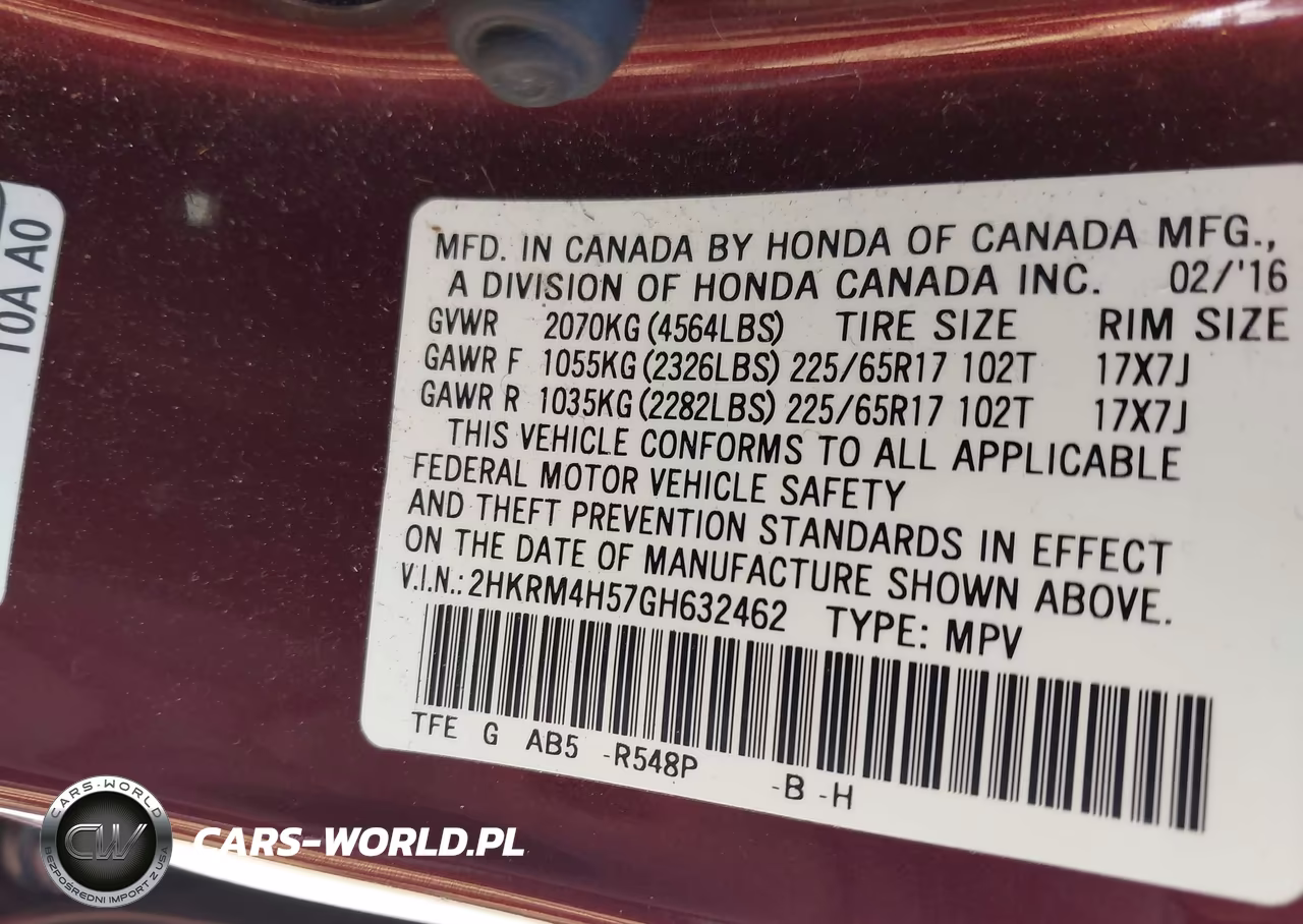 2016 Honda Cr-V Ex VIN:2HKRM4H57GH632462 - 7
