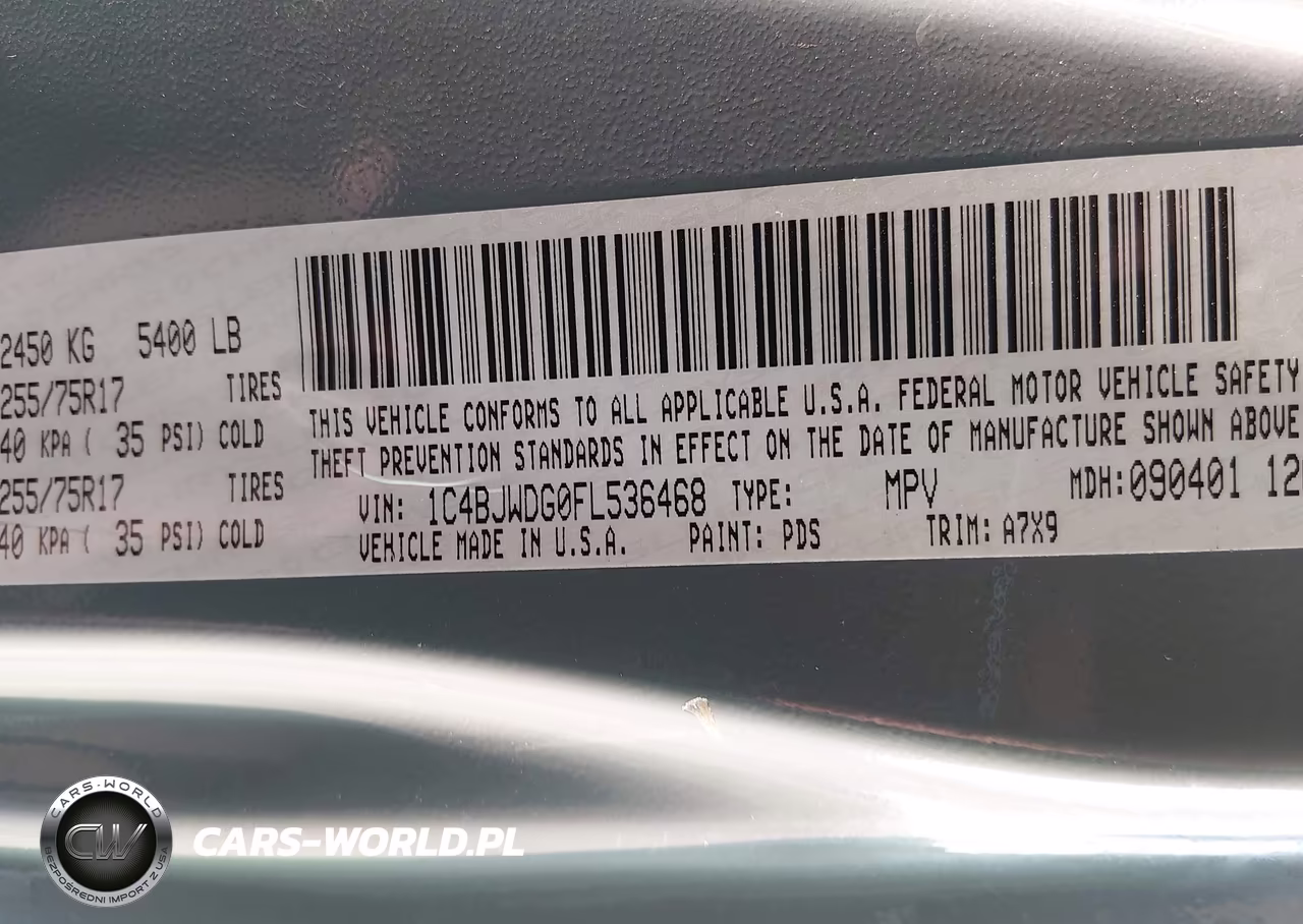 2015 Jeep Wrangler Unlimited Sport VIN:1C4BJWDG0FL536468 - 9