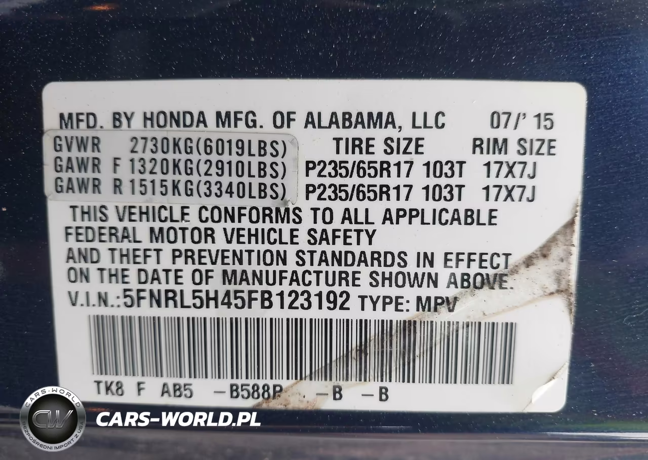 2015 Honda Odyssey Ex VIN:5FNRL5H45FB123192 - 9