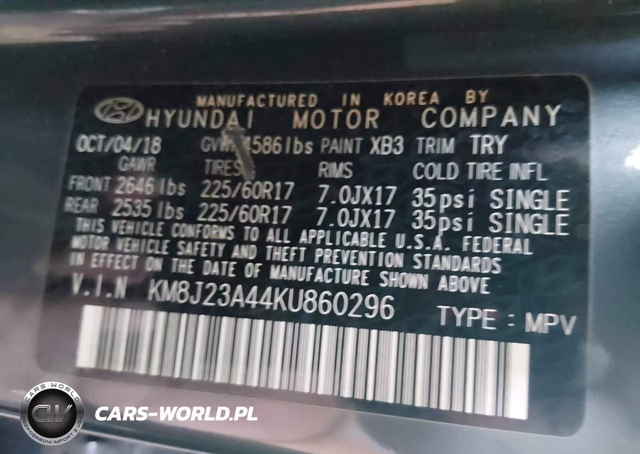 2019 Hyundai Tucson Se VIN:KM8J23A44KU860296 - 9