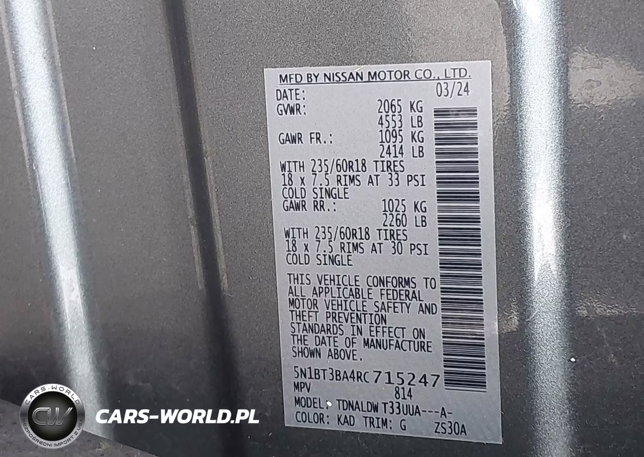 2024 Nissan Rogue Sv Fwd VIN:5N1BT3BA4RC715247 - 9