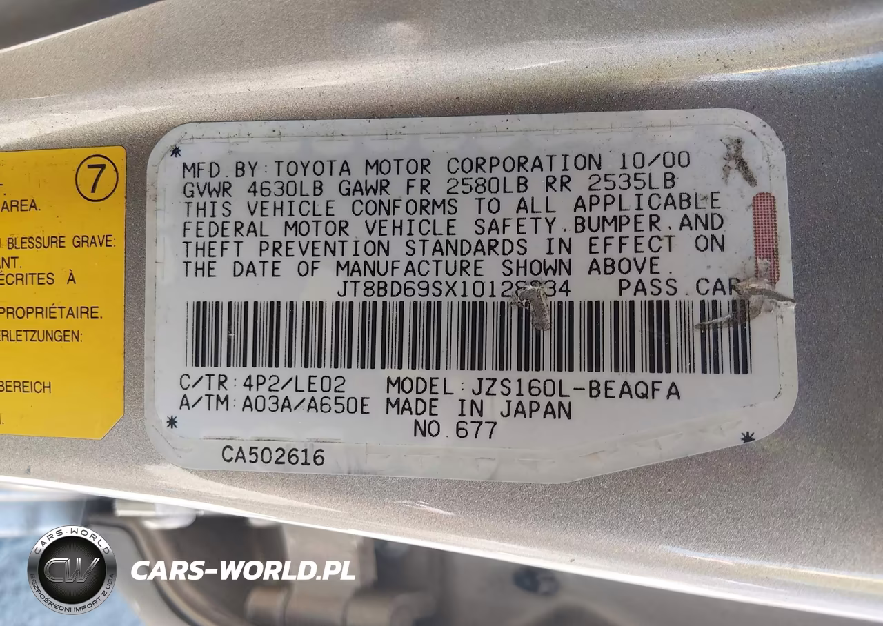 2001 Lexus Gs 300 VIN:JT8BD69SX10128234 - 9