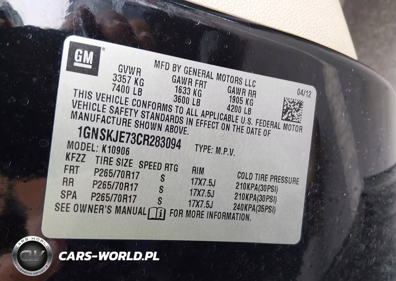 2012 Chevrolet Suburban Lt VIN:1GNSKJE73CR283094 - 9