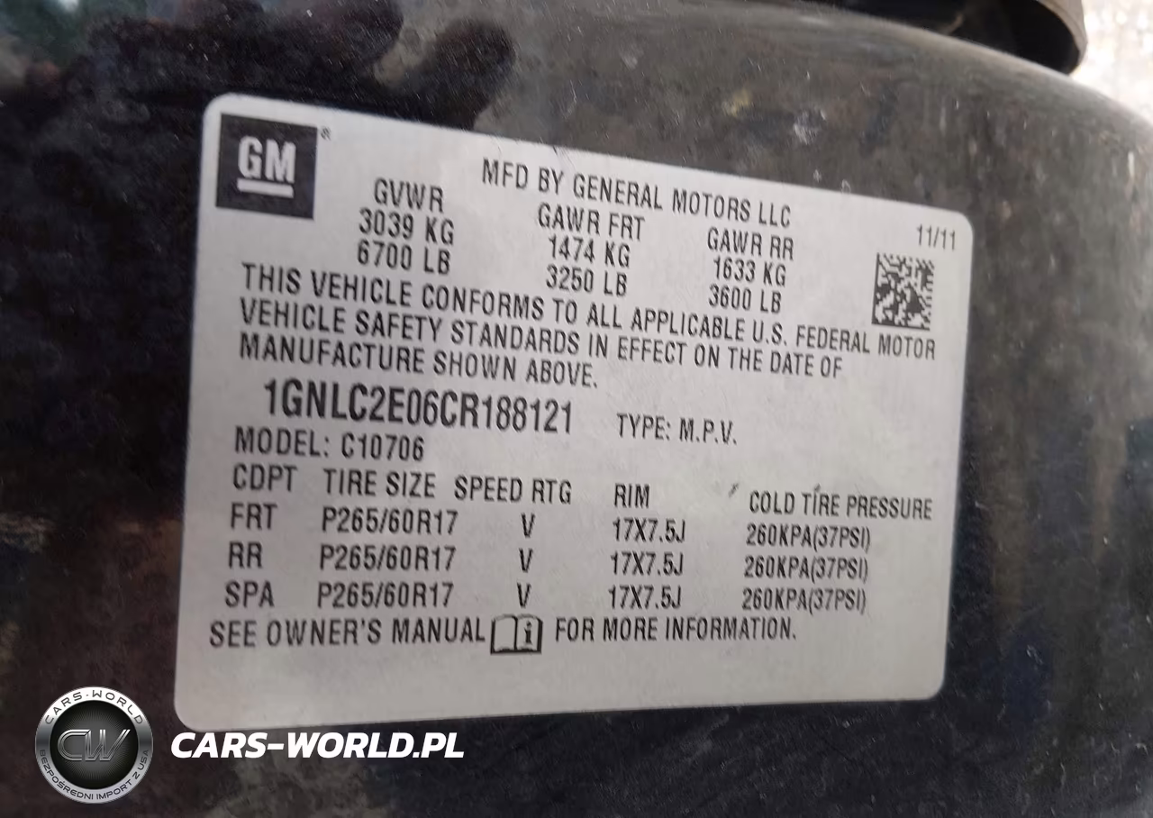 2012 Chevrolet Tahoe Commercial VIN:1GNLC2E06CR188121 - 9