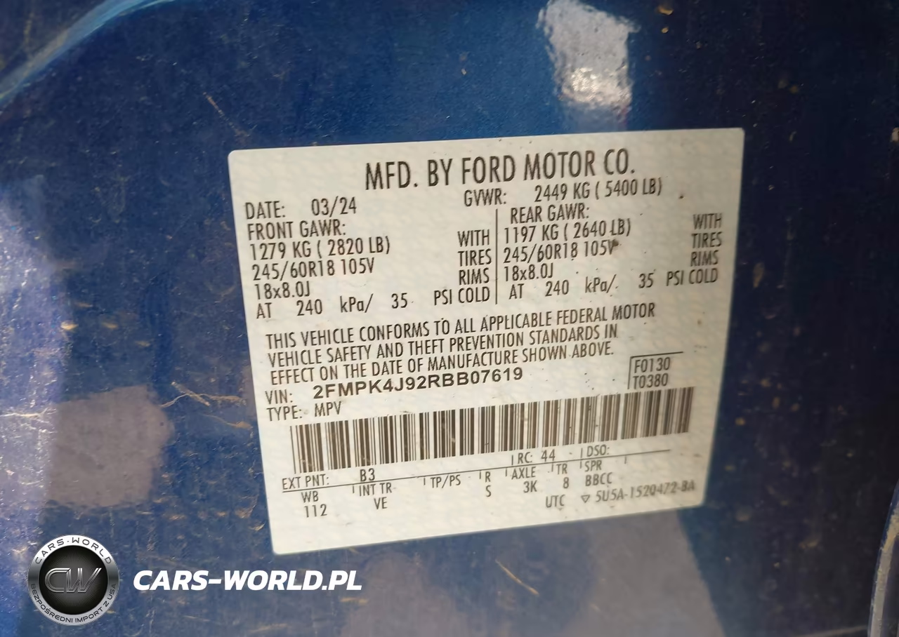 2024 Ford Edge Sel VIN:2FMPK4J92RBB07619 - 9