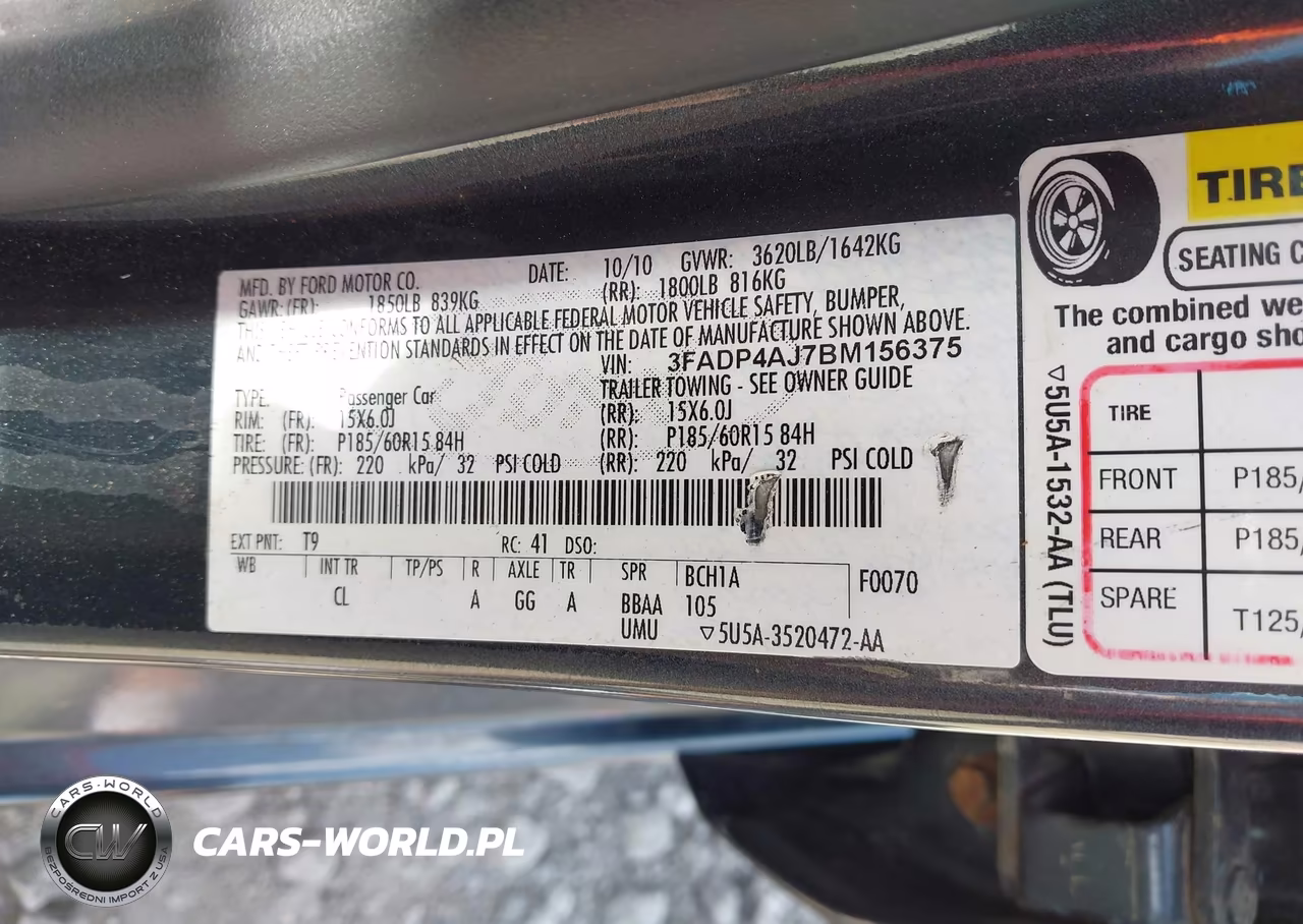 2011 Ford Fiesta S VIN:3FADP4AJ7BM156375 - 9