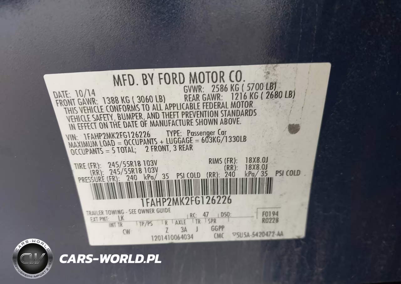 2015 Ford Police Interceptor VIN:1FAHP2MK2FG126226 - 9
