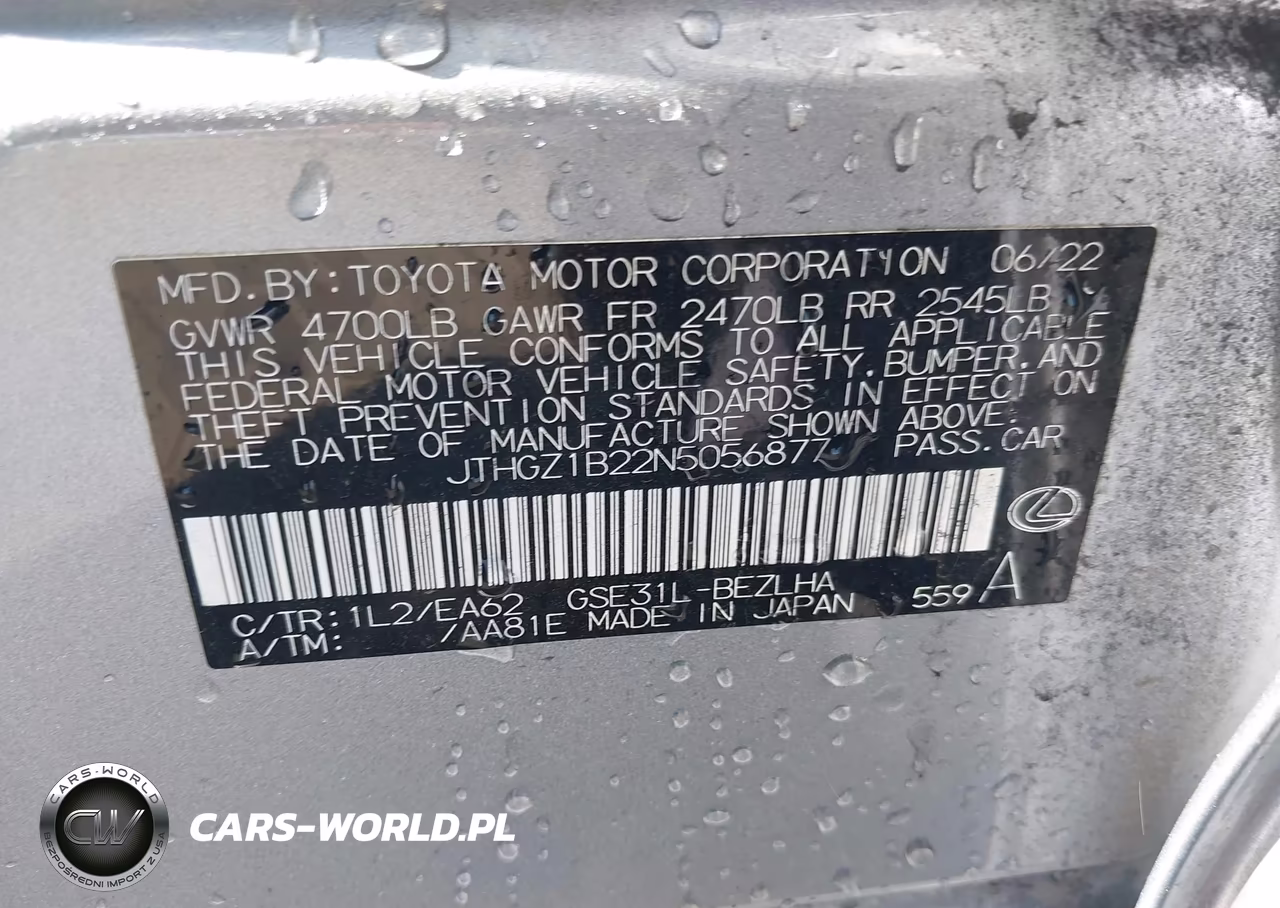 2022 Lexus Is 350 F Sport VIN:JTHGZ1B22N5056877 - 9