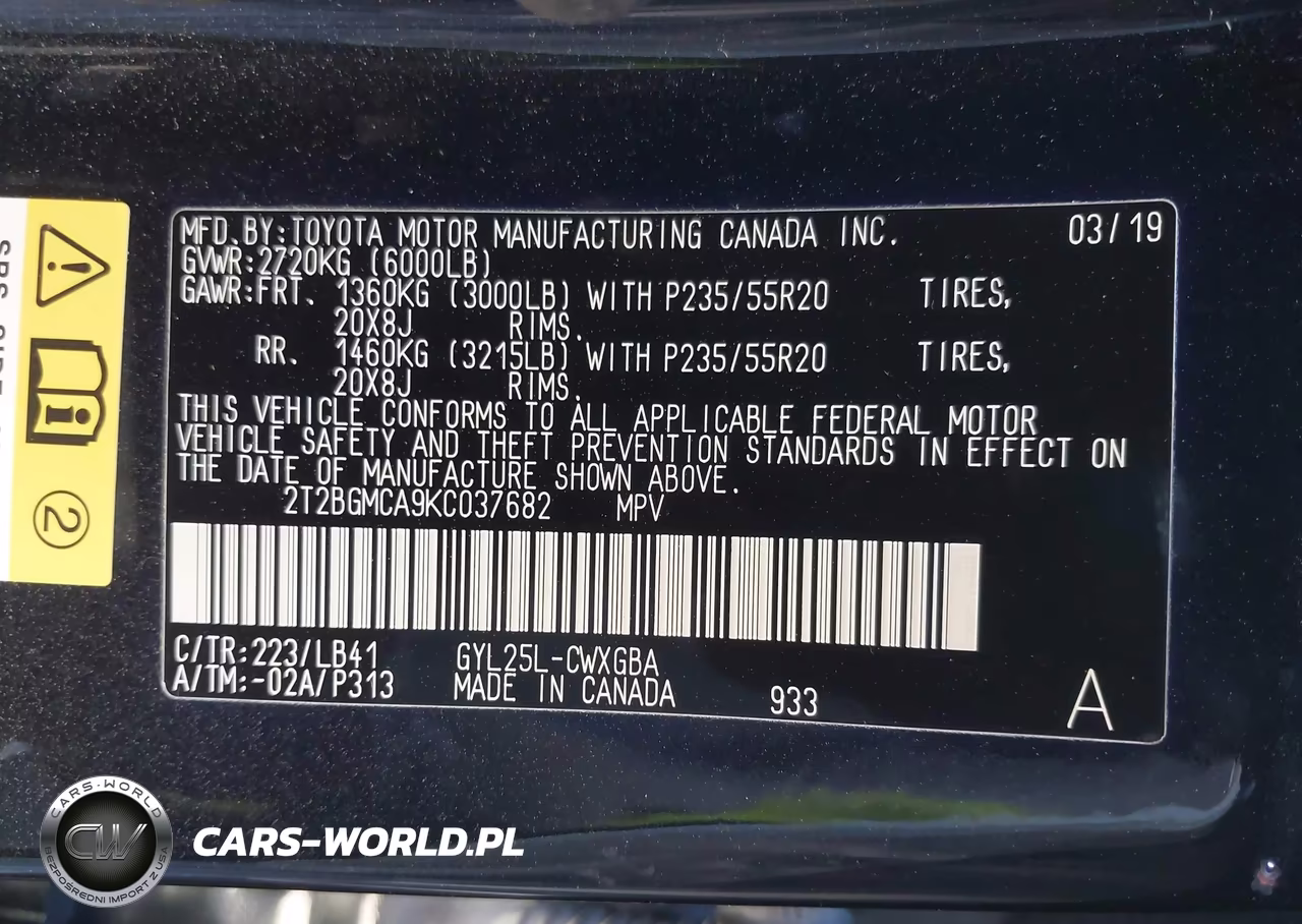 2019 Lexus Rx 450H Base VIN:2T2BGMCA9KC037682 - 9