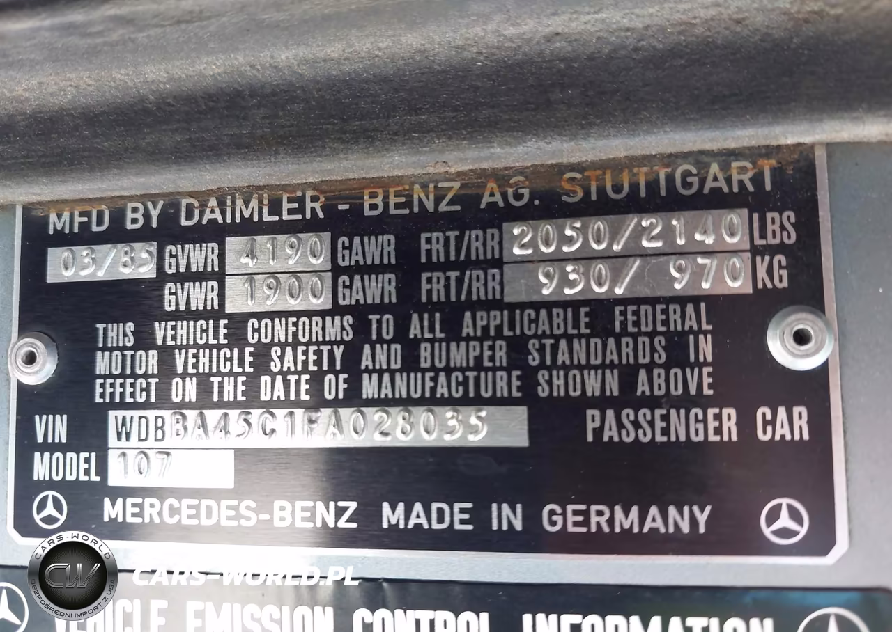 1985 Mercedes-Benz 380 Sl VIN:WDBBA45C1FA028035 - 9