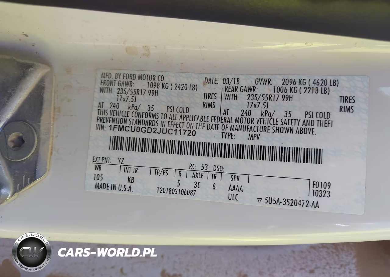 2018 Ford Escape Se VIN:1FMCU0GD2JUC11720 - 9