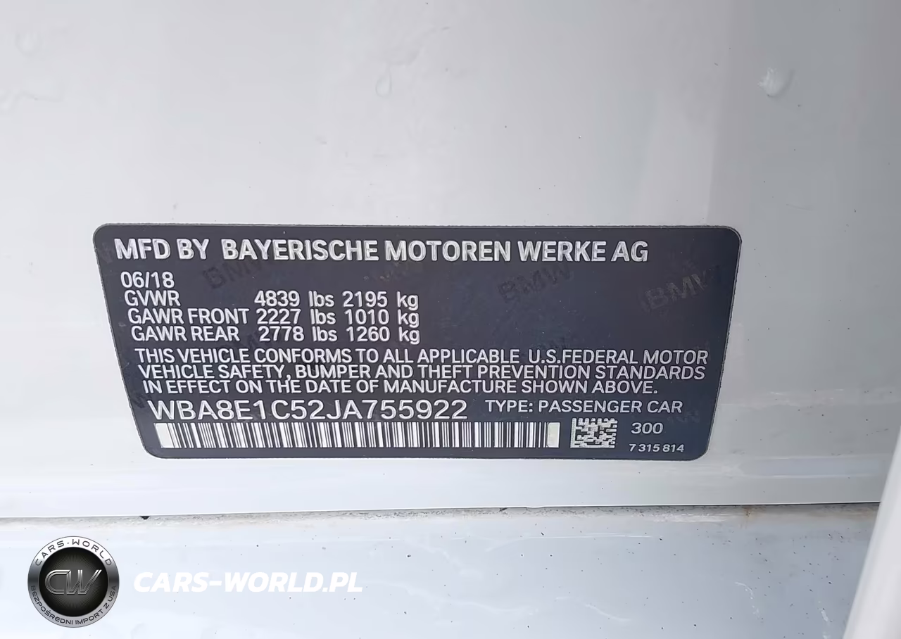 2018 BMW 330E Iperformance VIN:WBA8E1C52JA755922 - 9