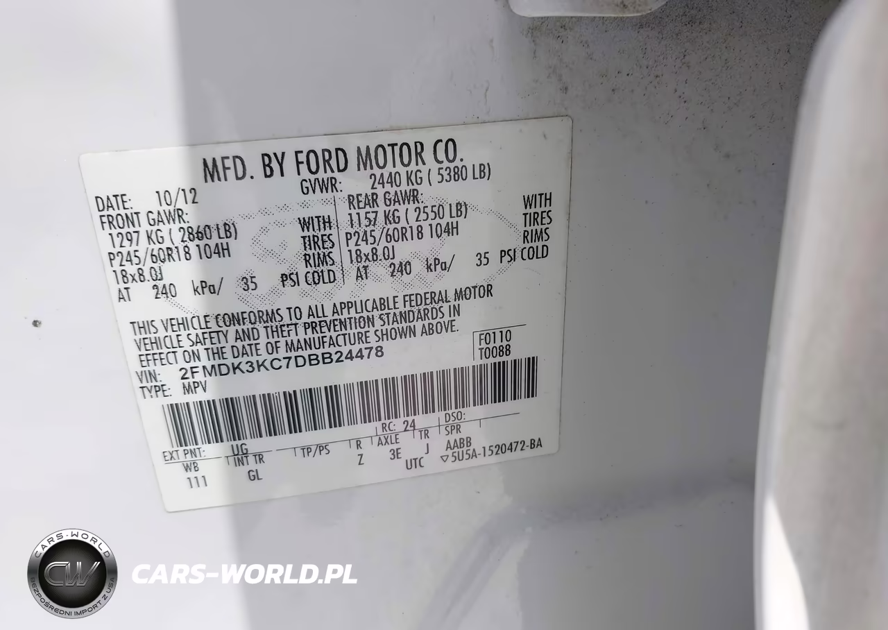 2013 Ford Edge Limited VIN:2FMDK3KC7DBB24478 - 9