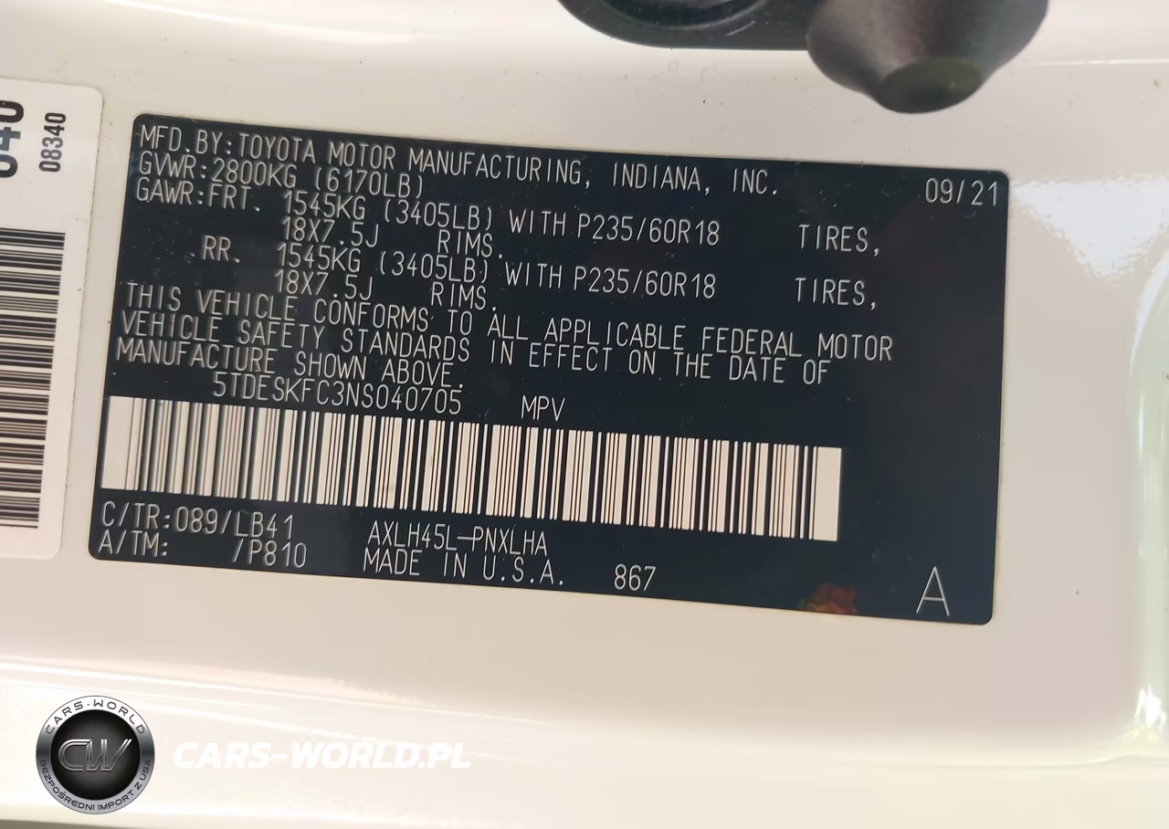 2022 Toyota Sienna Platinum VIN:5TDESKFC3NS040705 - 9