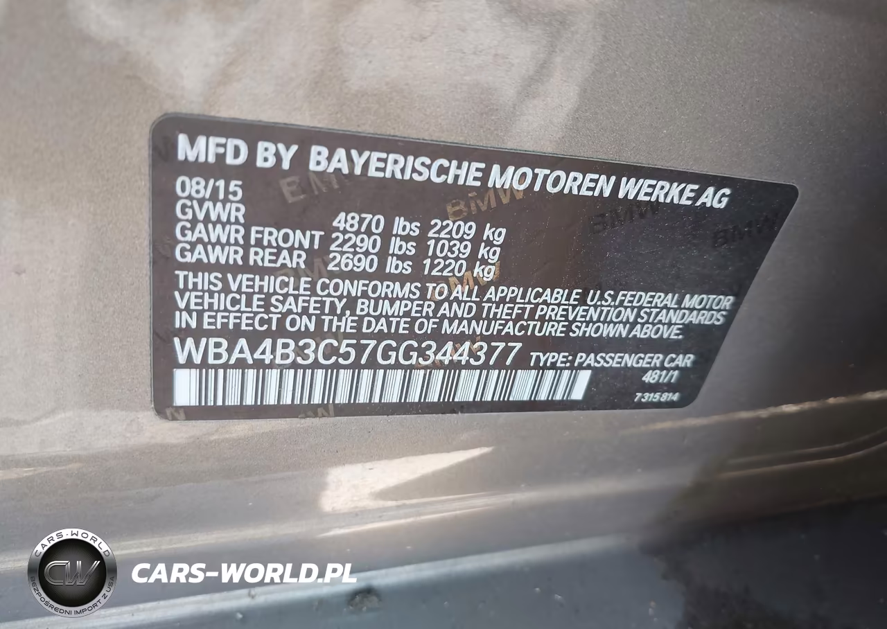 2016 BMW 435I Gran Coupe xDrive VIN:WBA4B3C57GG344377 - 9