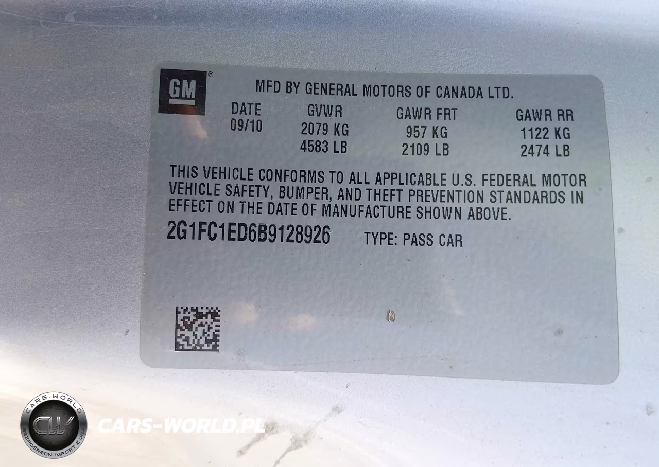 2011 Chevrolet Camaro 2Lt VIN:2G1FC1ED6B9128926 - 9