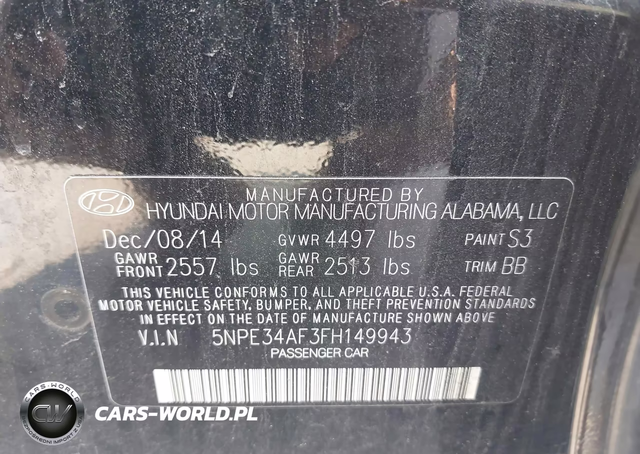 2015 Hyundai Sonata Limited VIN:5NPE34AF3FH149943 - 9
