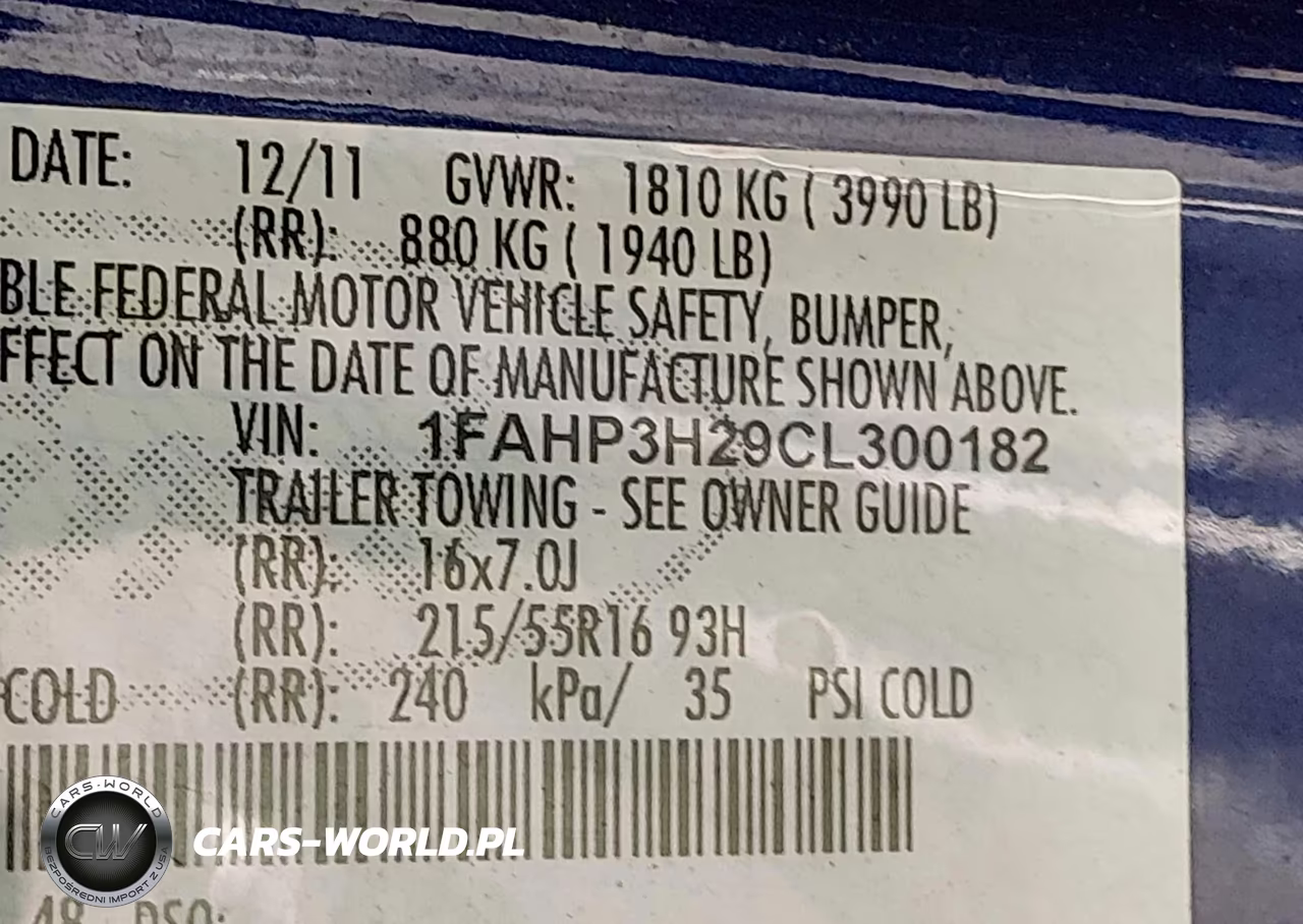2012 Ford Focus Sel VIN:1FAHP3H29CL300182 - 9