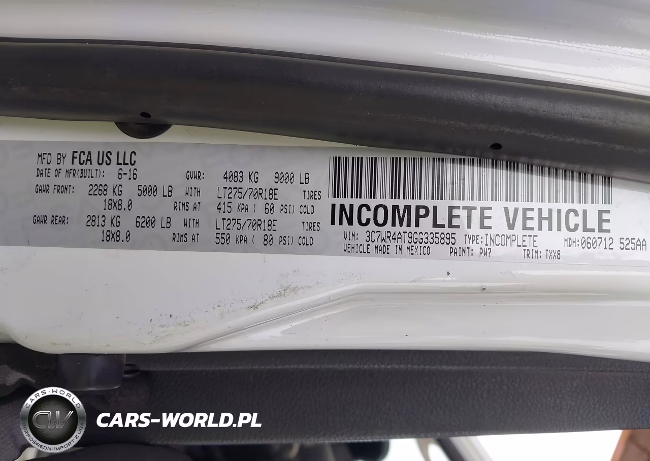 2016 Ram 2500 Tradesman VIN:3C7WR4AT9GG335895 - 9