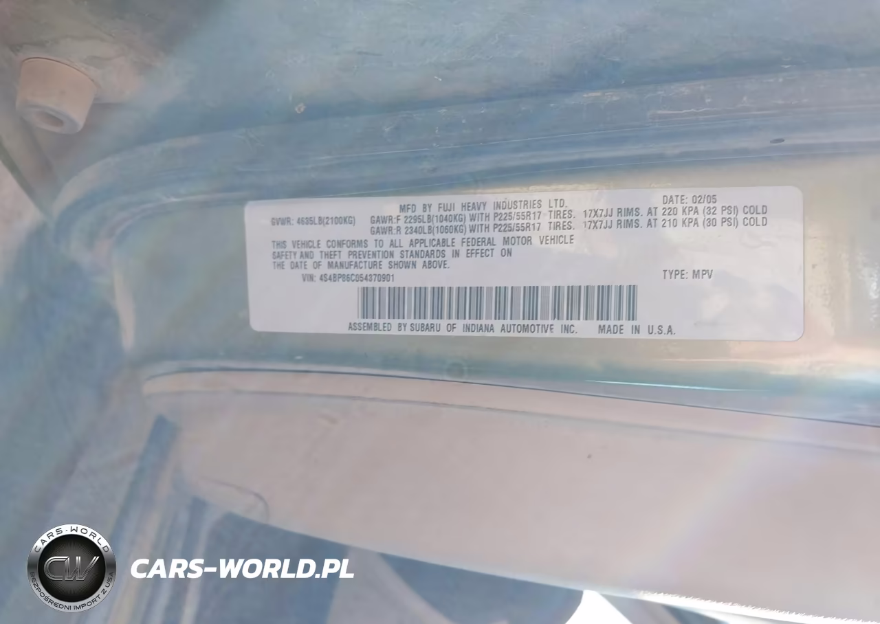2005 Subaru Outback 3.0R L.l. Bean Edition VIN:4S4BP86C054370901 - 9