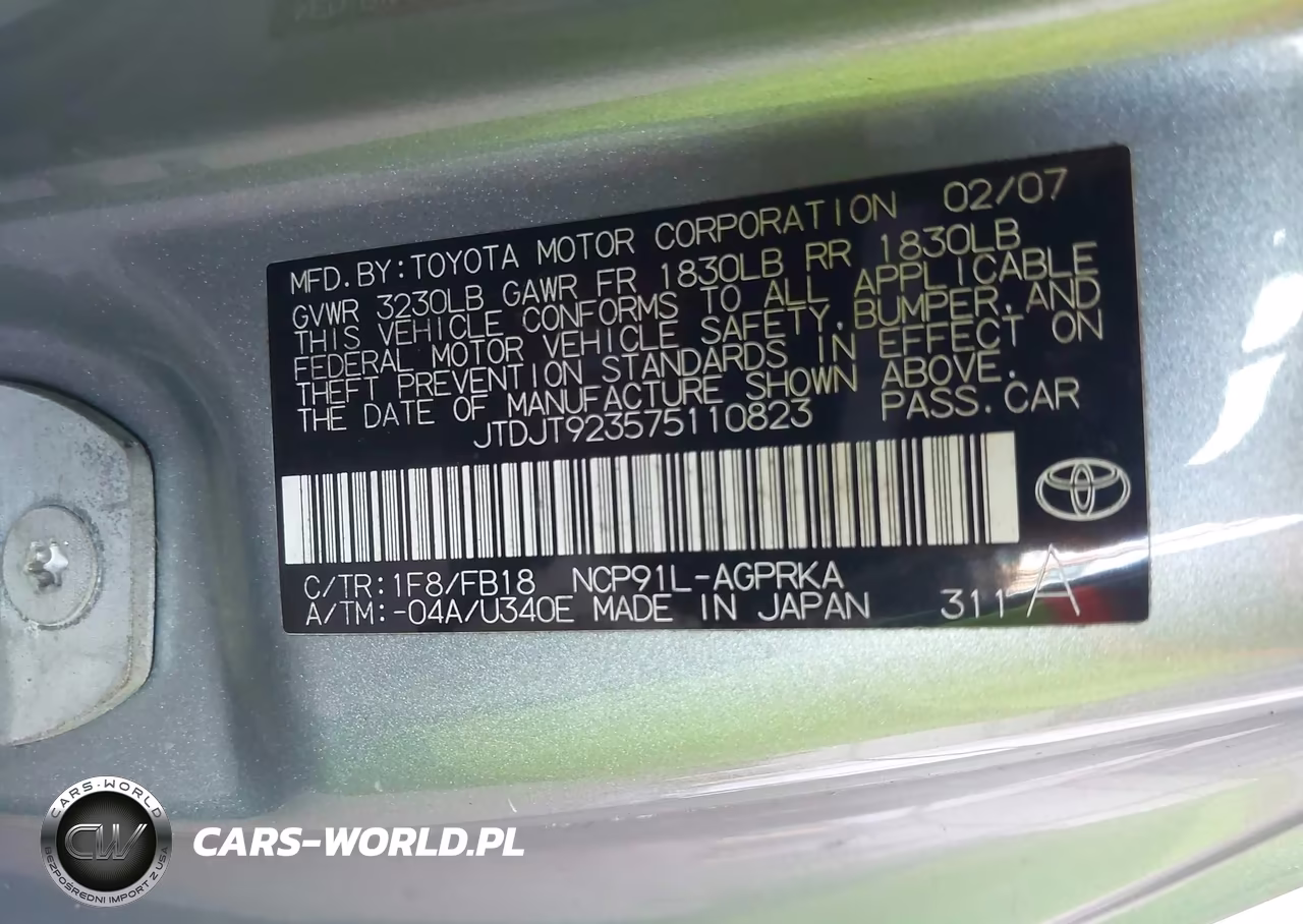 2007 Toyota Yaris VIN:JTDJT923575110823 - 9