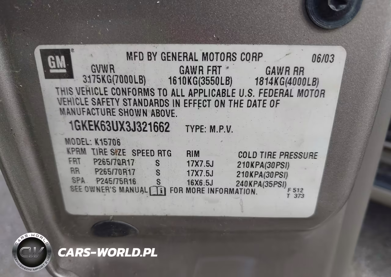 2003 GMC Yukon Denali VIN:1GKEK63UX3J321662 - 9