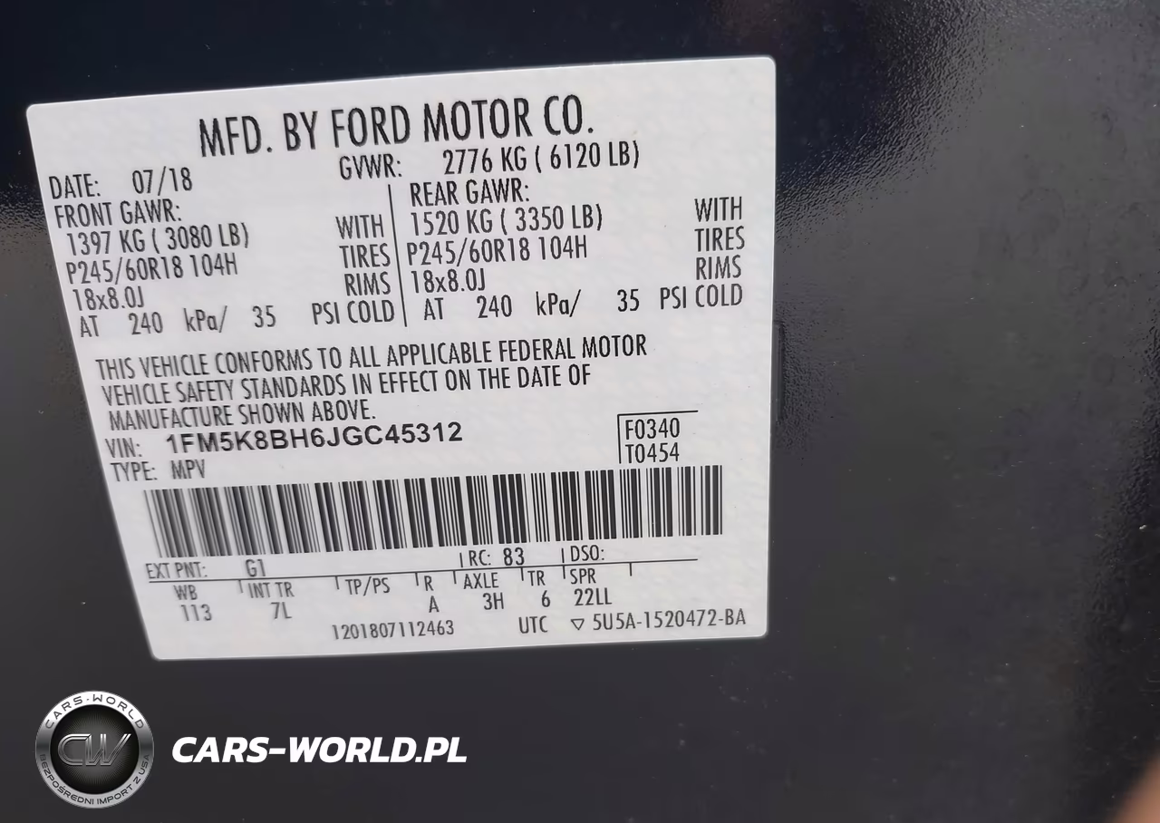 2018 Ford Explorer VIN:1FM5K8BH6JGC45312 - 9