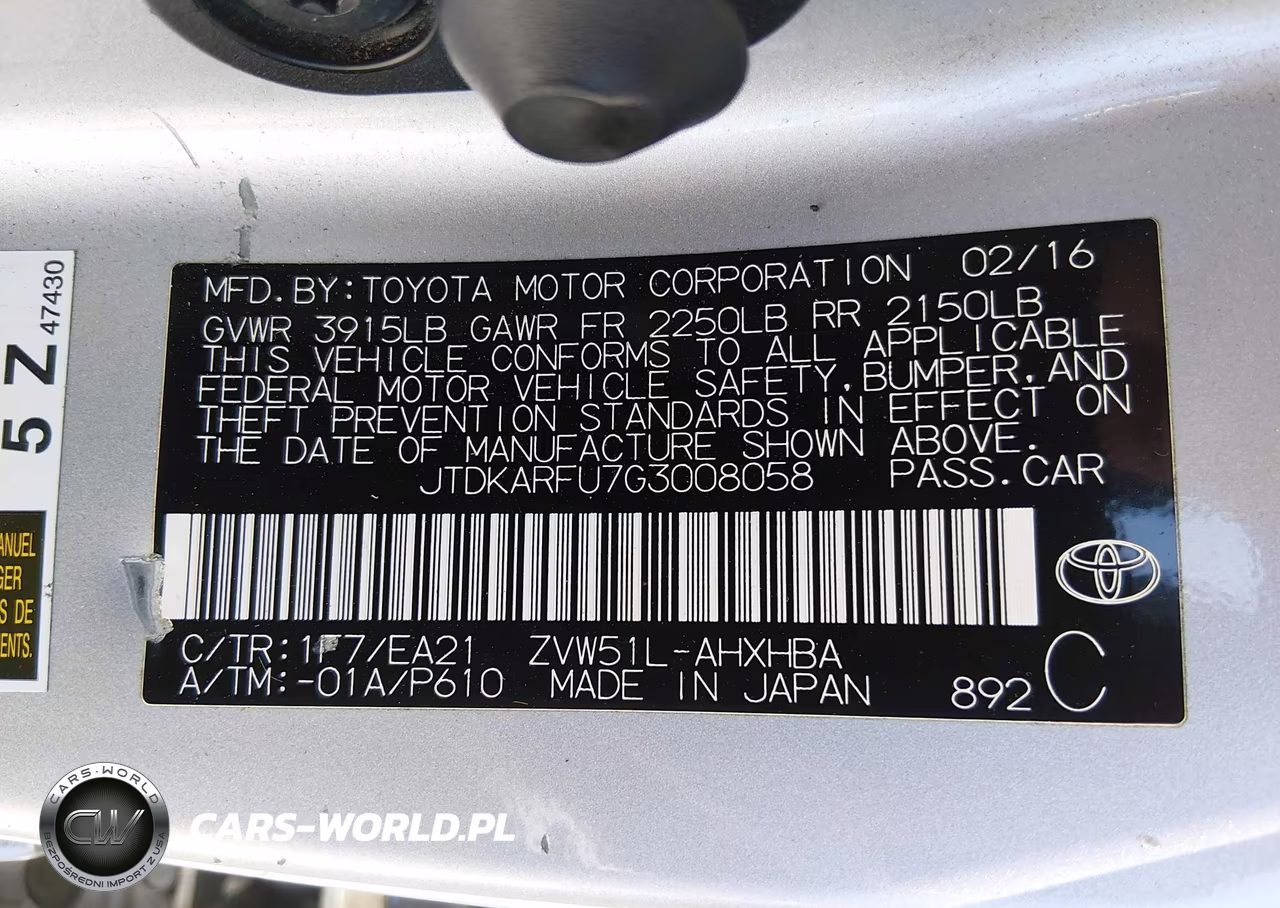 2016 Toyota Prius Three Touring VIN:JTDKARFU7G3008058 - 9