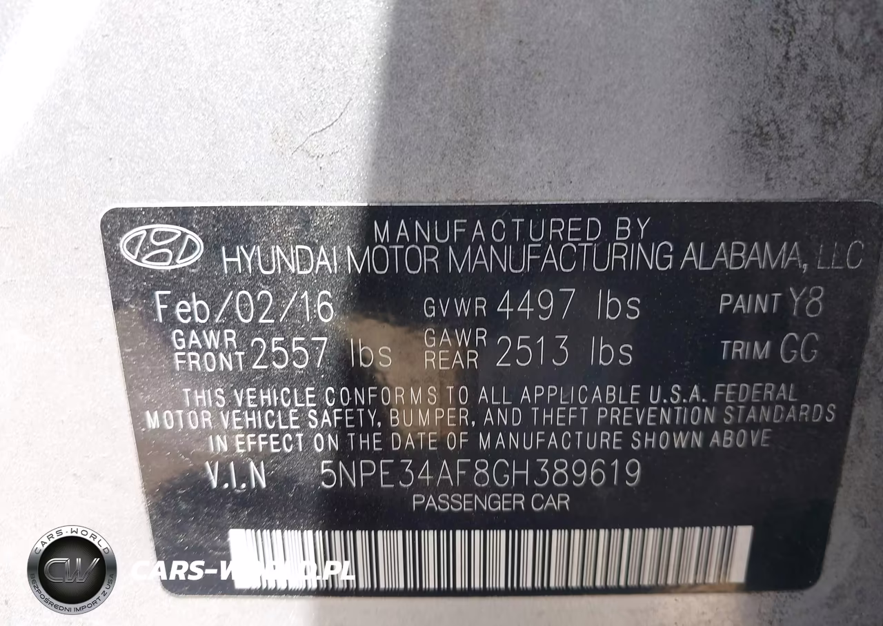 2016 Hyundai Sonata Limited VIN:5NPE34AF8GH389619 - 9