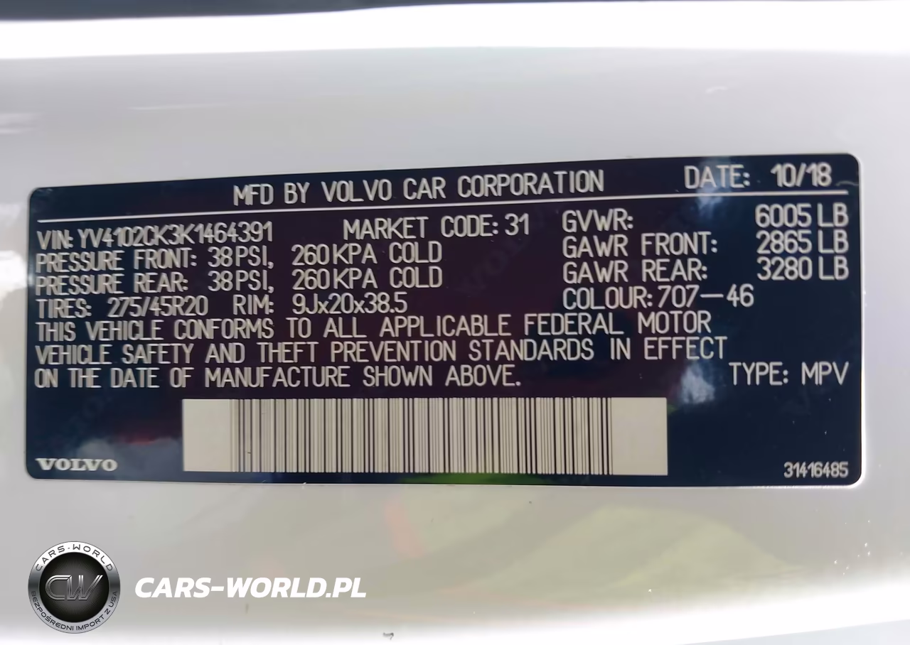 2019 Volvo Xc90 T5 Momentum VIN:YV4102CK3K1464391 - 9