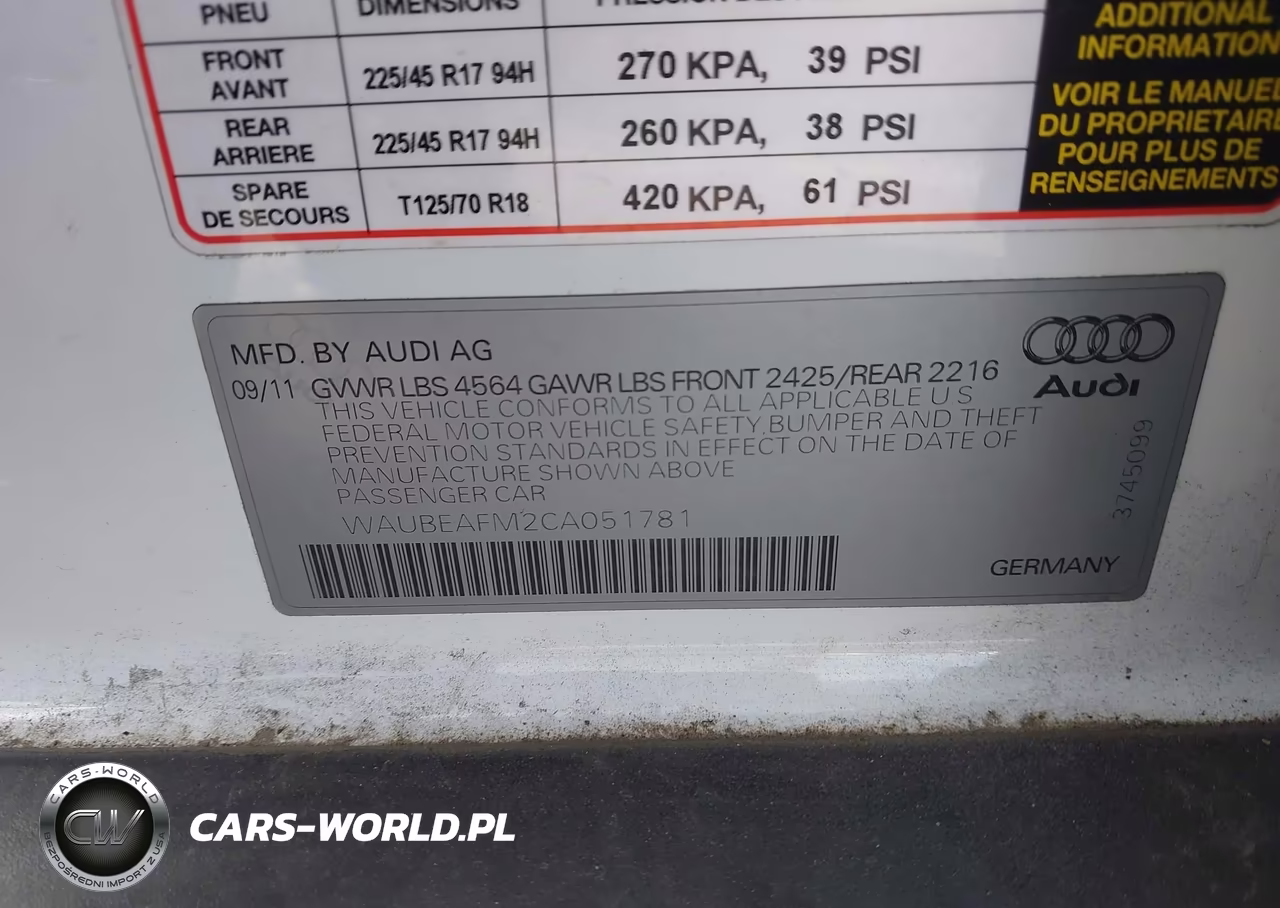 2012 Audi A3 2.0T Premium VIN:WAUBEAFM2CA051781 - 9