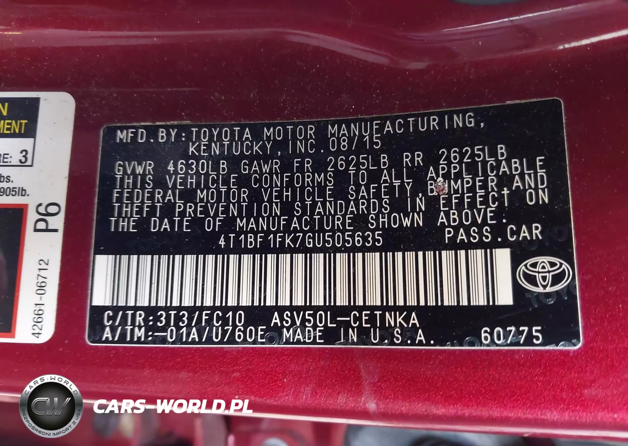 2016 Toyota Camry Le VIN:4T1BF1FK7GU505635 - 9