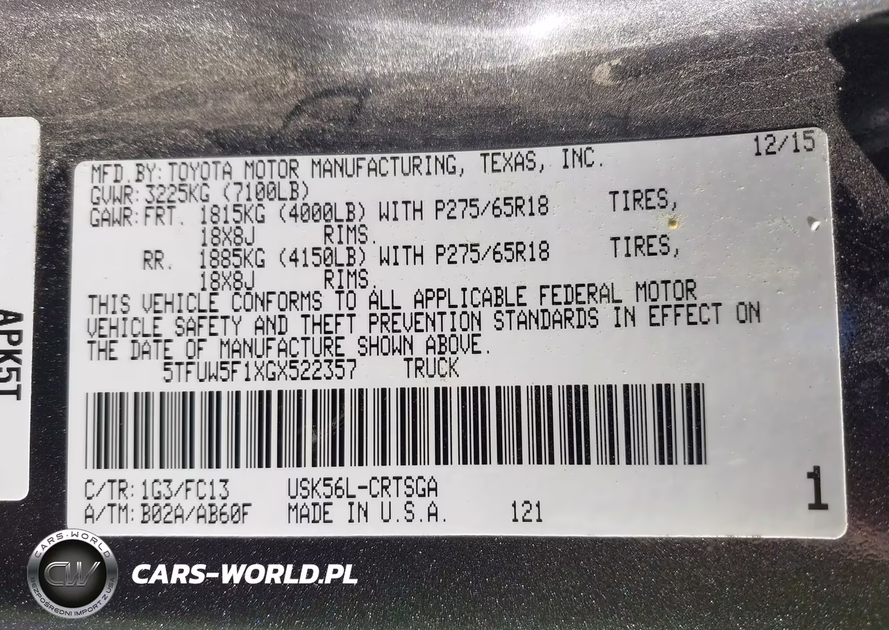 2016 Toyota Tundra Sr5 5.7L V8 VIN:5TFUW5F1XGX522357 - 9