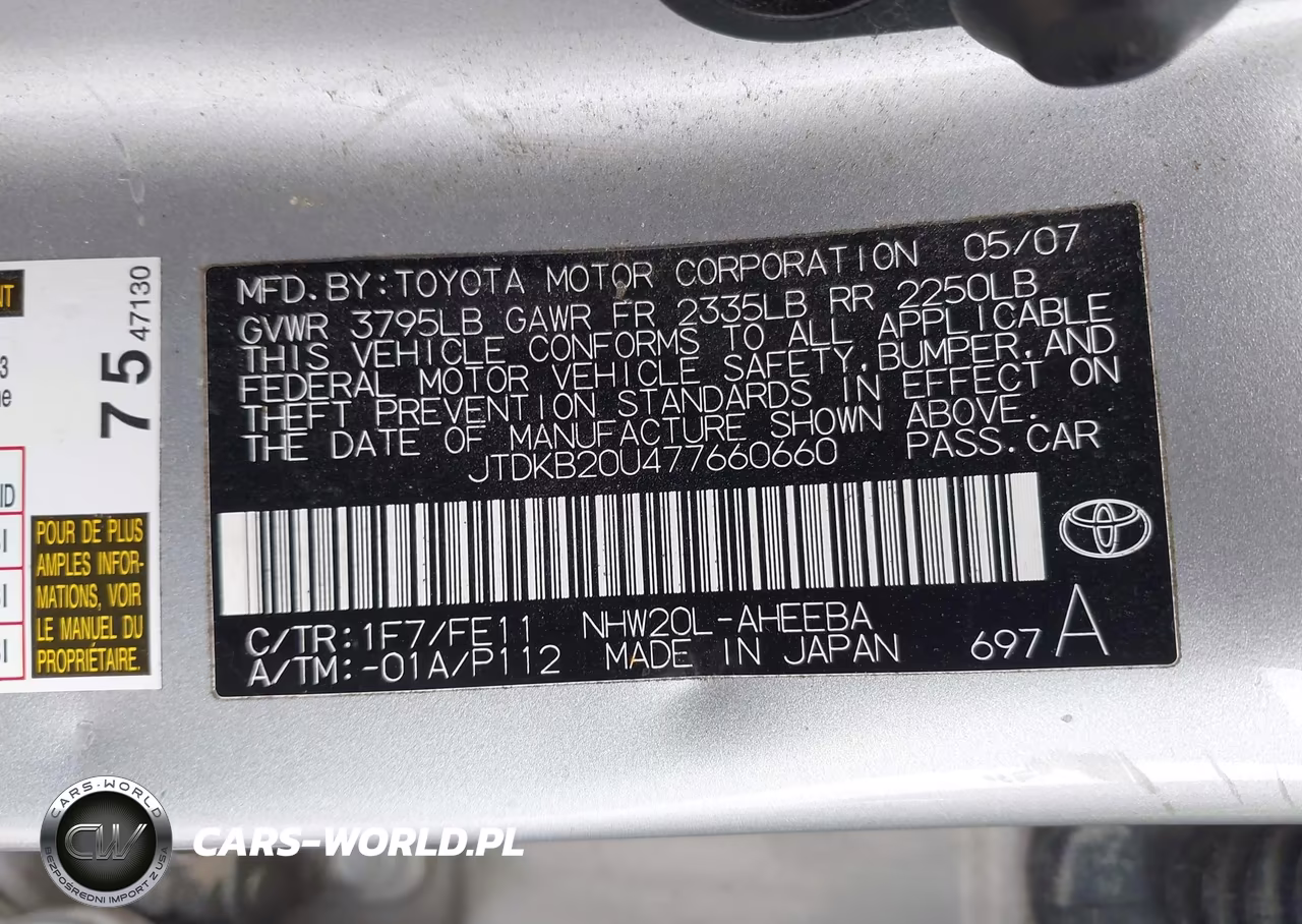 2007 Toyota Prius VIN:JTDKB20U477660660 - 9