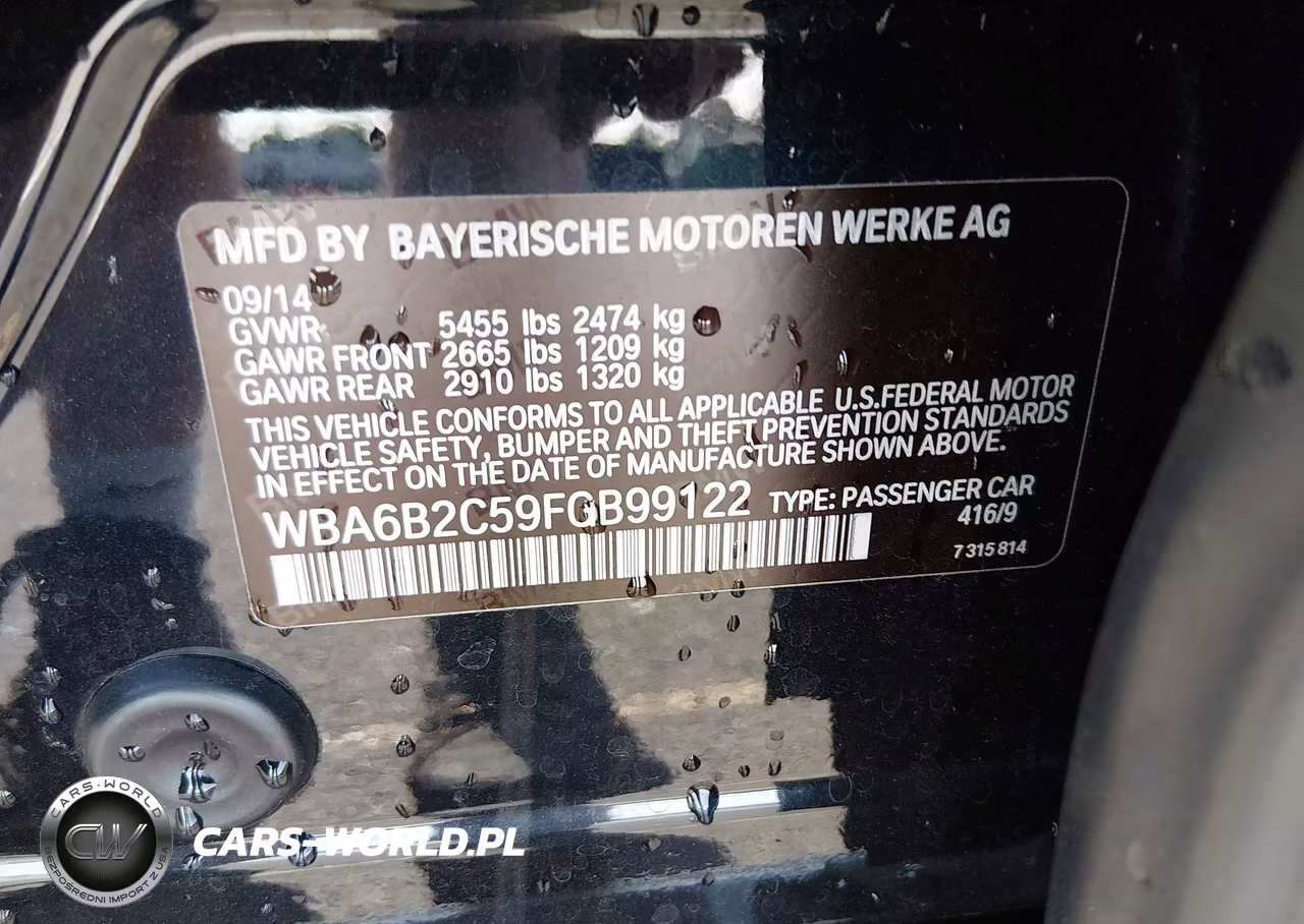 2015 BMW 650I Gran Coupe VIN:WBA6B2C59FGB99122 - 9