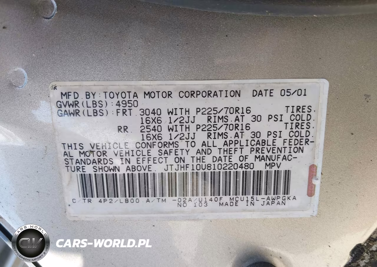 2001 Lexus Rx 300 VIN:JTJHF10U810220480 - 9